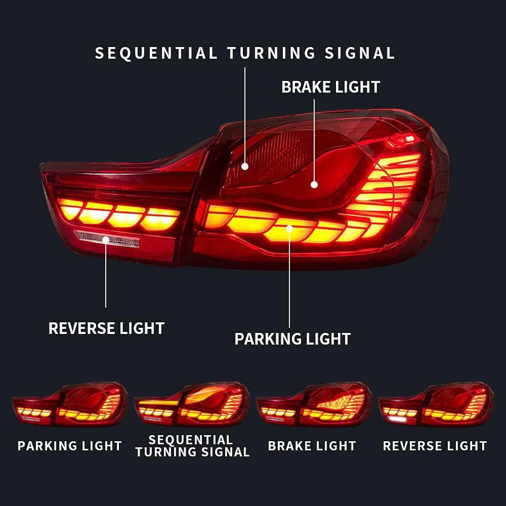 VLAND OLED Tail Lights For BMW M4 GTS F32 F33 F82 F36 F83 4-Series 2014-2020 [E-MARK, DOT.] - Image 5
