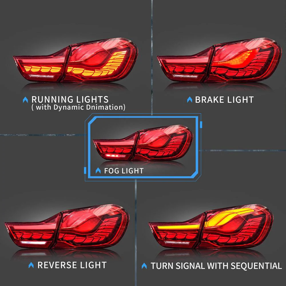 VLAND OLED Tail Lights For BMW M4 GTS F32 F33 F82 F36 F83 4-Series 2014-2020 [E-MARK, DOT.] - Image 6