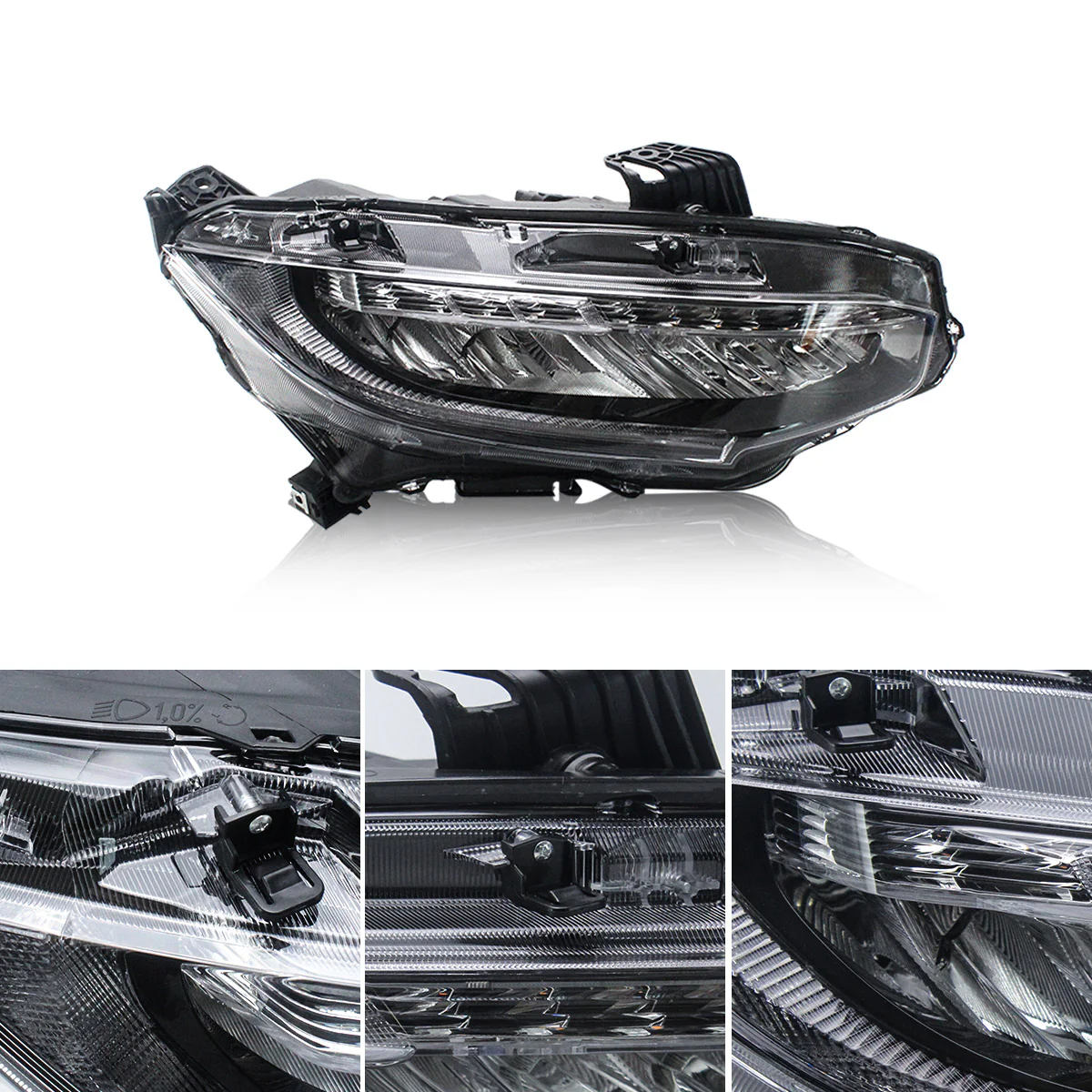 VLAND Headlights For Honda Civic 10th Sedan/Coupe/Hatchback 2016-2021 with Amber Sequential Turn Signal [SAE, DOT.] - Image 14
