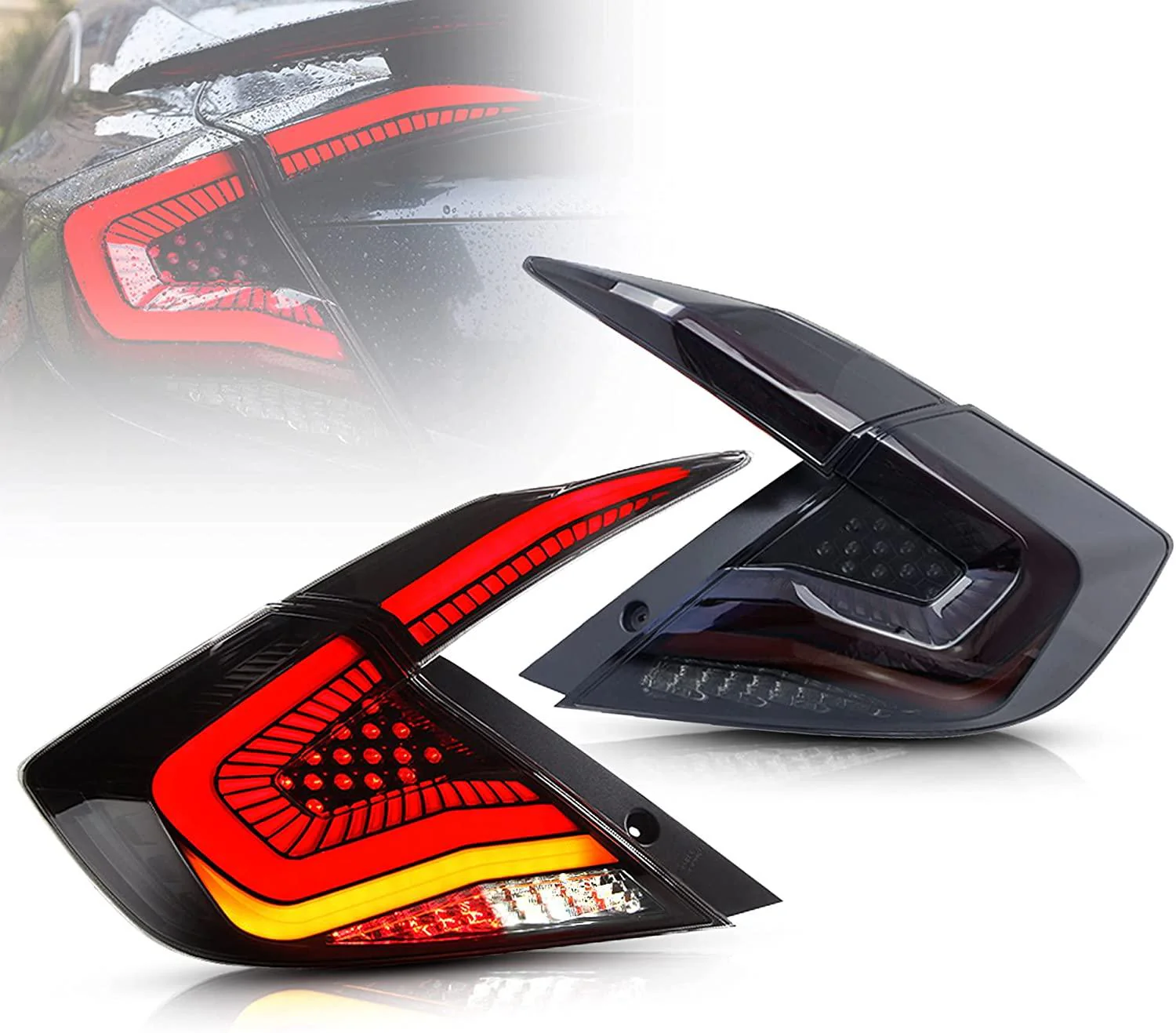 Vland LED Tail Lights For 2016-2021 Honda Civic Sedan 10th Gen [E-MARK.]