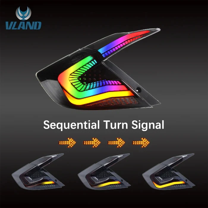 Vland LED Tail Lights For 2016-2021 Honda Civic Sedan 10th Gen [E-MARK.] - Image 9