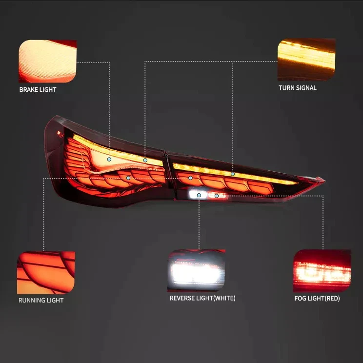 VLAND OLED Rear Lights For BMW 4-Series G22/G23/G26/G82/G83 2021-2024 Tail Lights Assembly [E-MARK] - Image 4