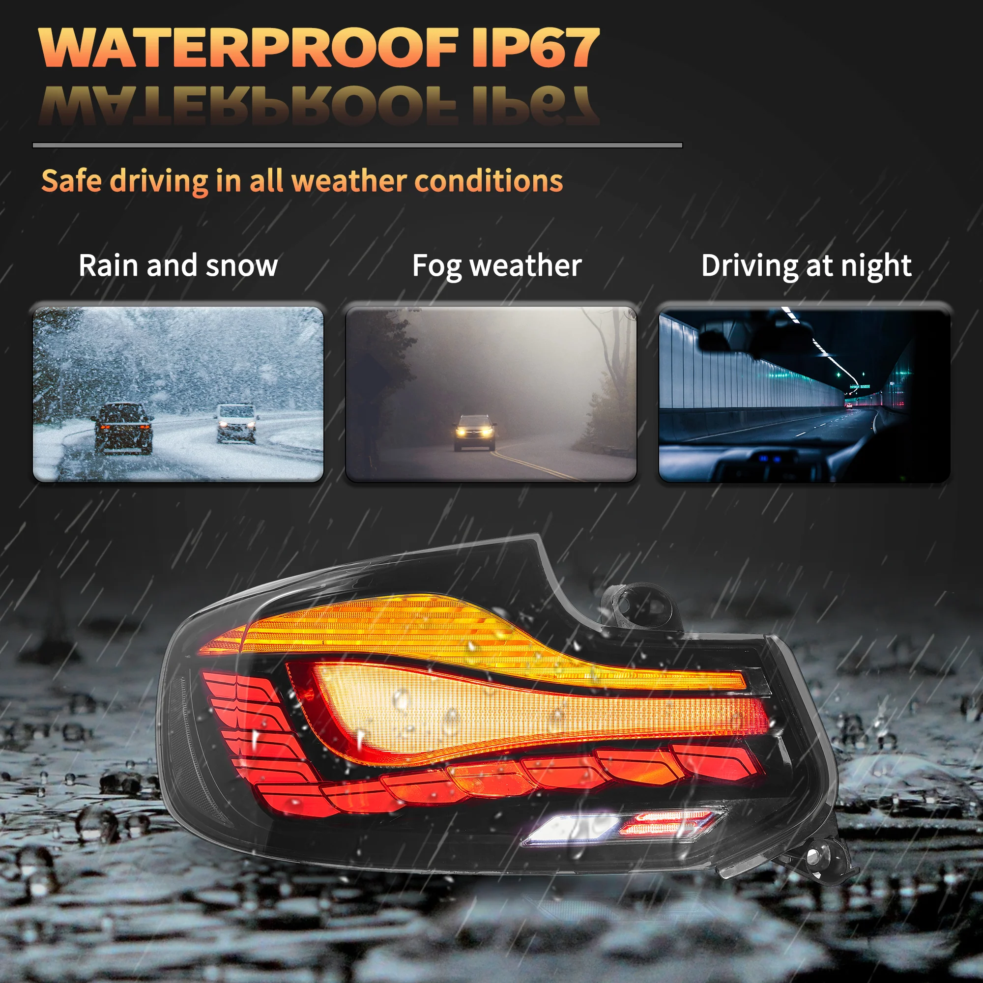 VLAND LED Taillights For BMW M2 F87 F22 F23 2014-2021 with Dynamic Start-up Animation [ DOT. E-MARK. ] - Image 11