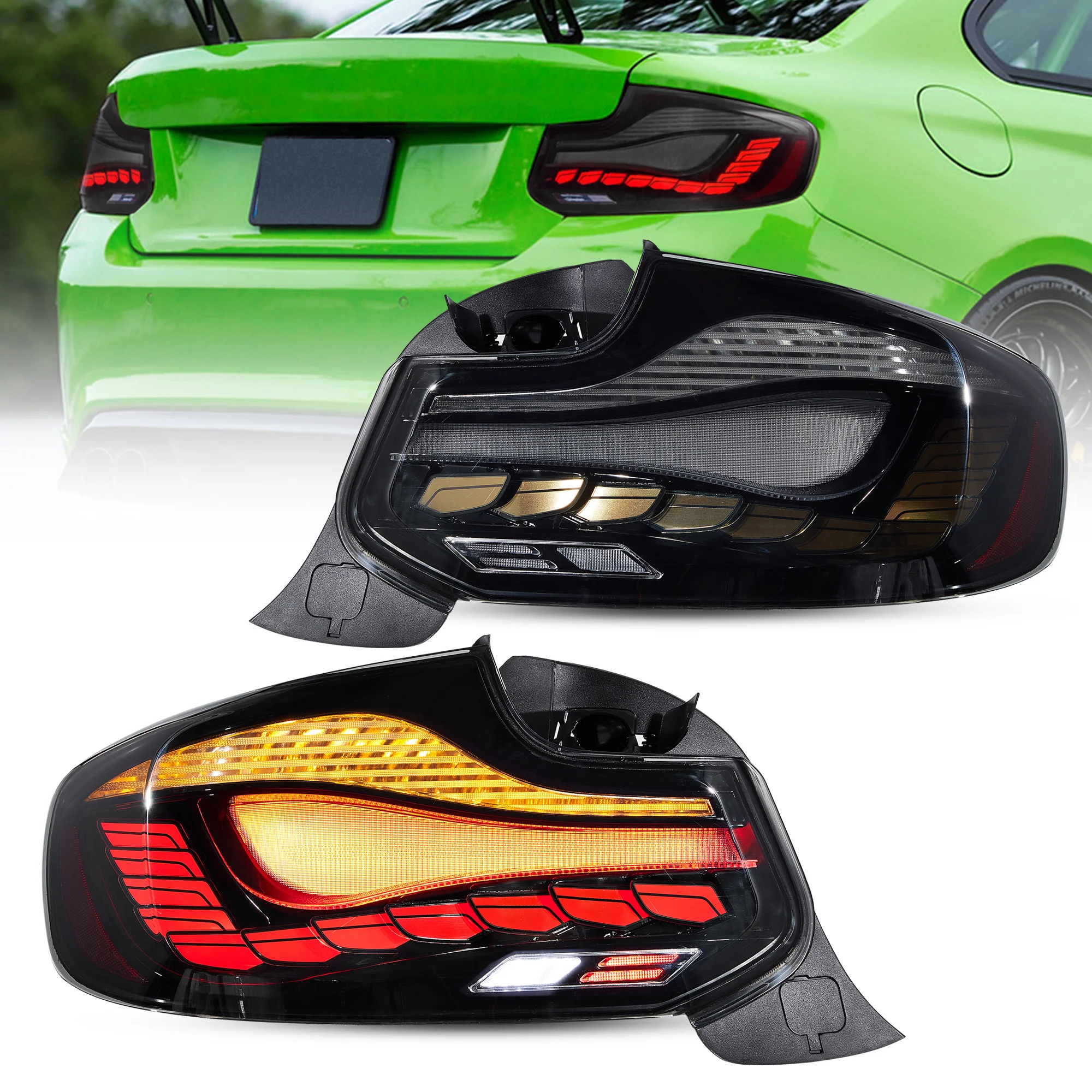 VLAND LED Taillights For BMW M2 F87 F22 F23 2014-2021 with Dynamic Start-up Animation [ DOT. E-MARK. ] - Image 3