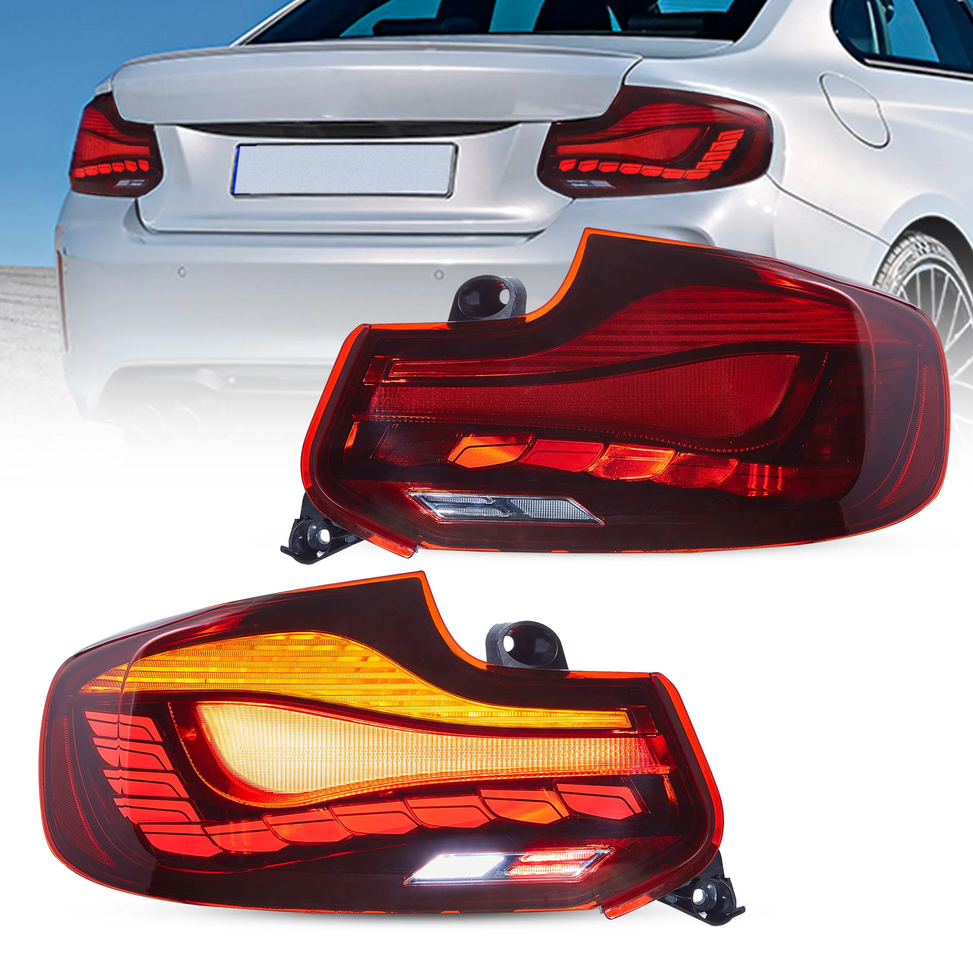 VLAND LED Taillights For BMW M2 F87 F22 F23 2014-2021 with Dynamic Start-up Animation [ DOT. E-MARK. ] - Image 4