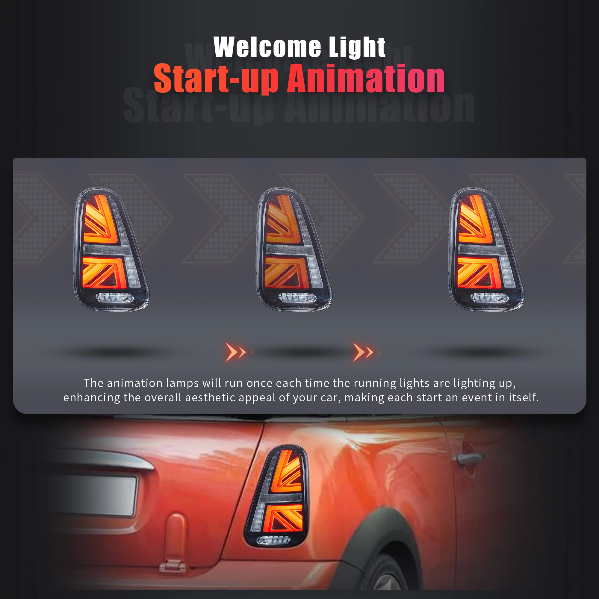 VLAND Full LED Tail Lights For BMW Mini Cooper [Mini Hatch/Cabrio] R50 R52 R53 2001-2006 Aftermarket Lamps [E-MARK.] - Image 5