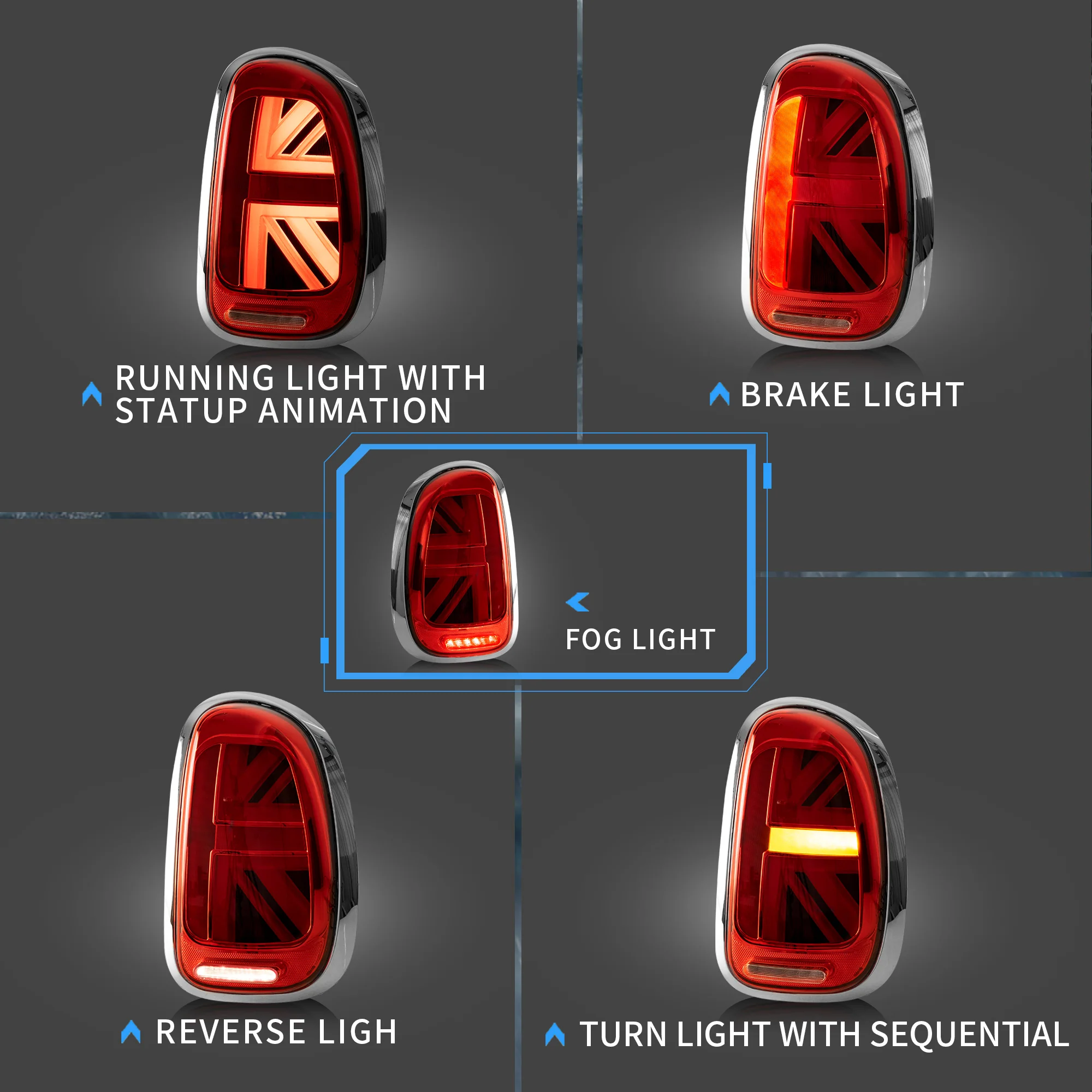 VLAND LED Headlights & Tail Lights For BMW Mini Countryman R60 2010-2016 Front And Rear Lamps Kits[E-MARK] - Image 13