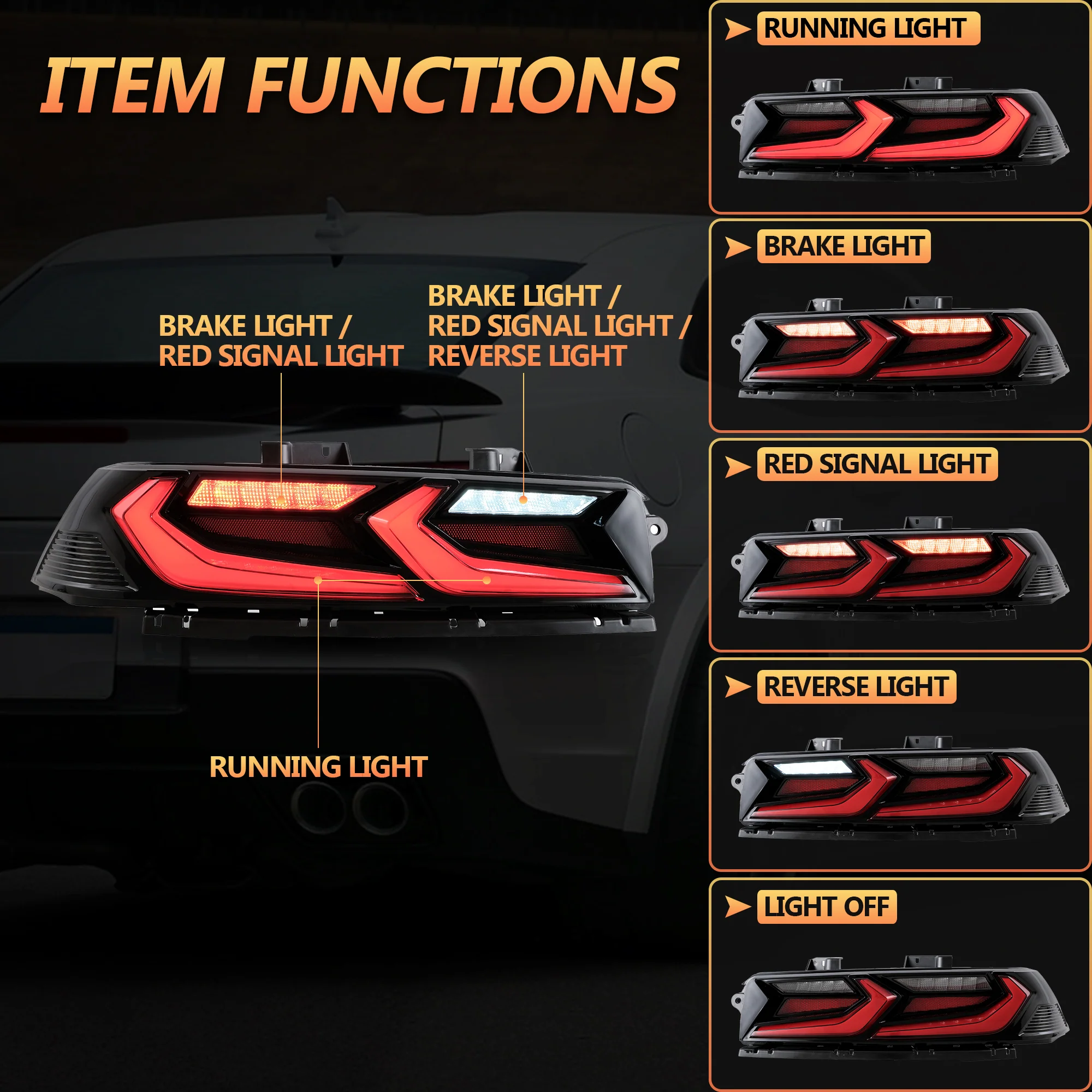 VLAND LED RGB Headlights and Taillights For Chevrolet Camaro 5th Gen Facelift 2014-2015 [DOT.] - Image 27