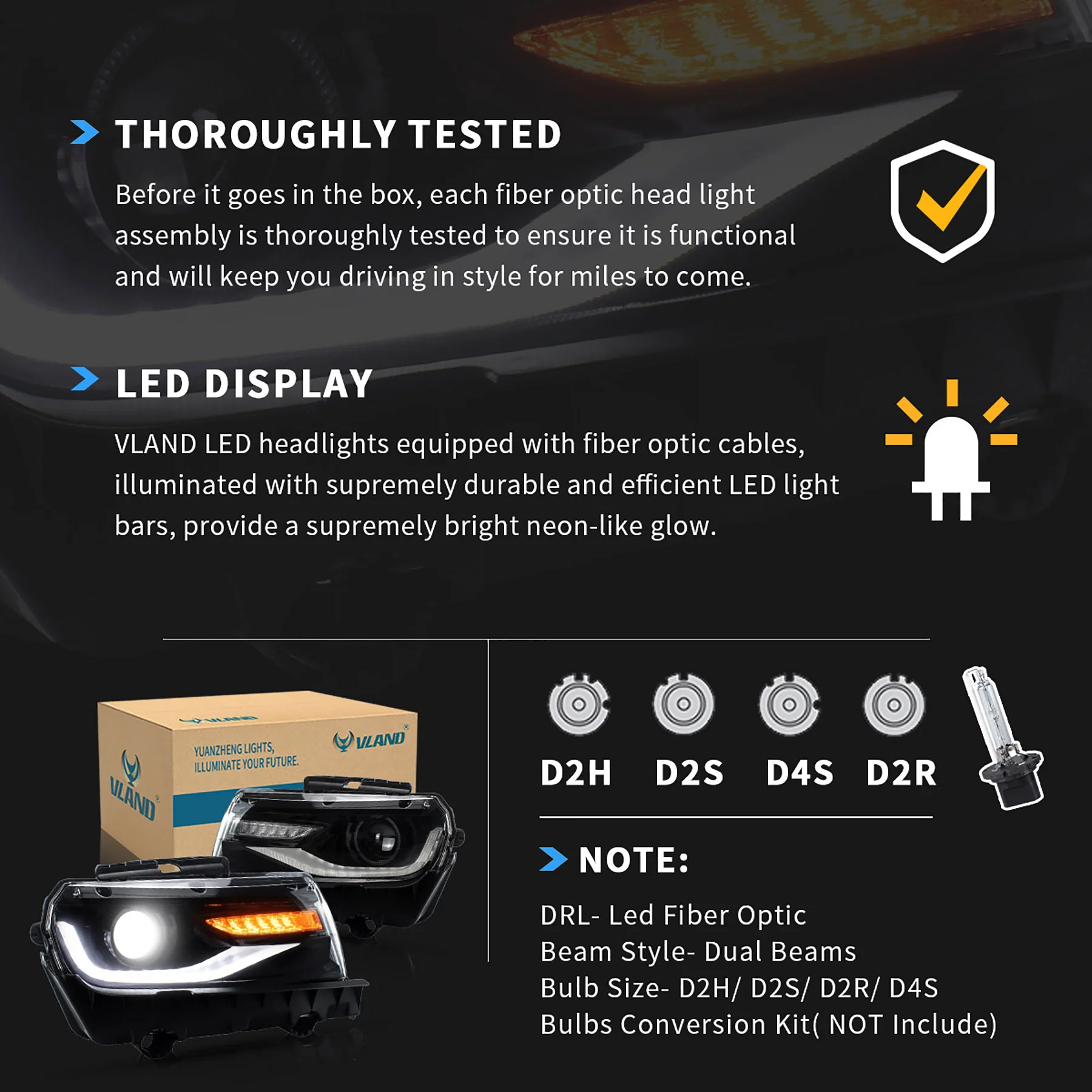 VLAND LED RGB Headlights and Taillights For Chevrolet Camaro 5th Gen Facelift 2014-2015 [DOT.] - Image 46