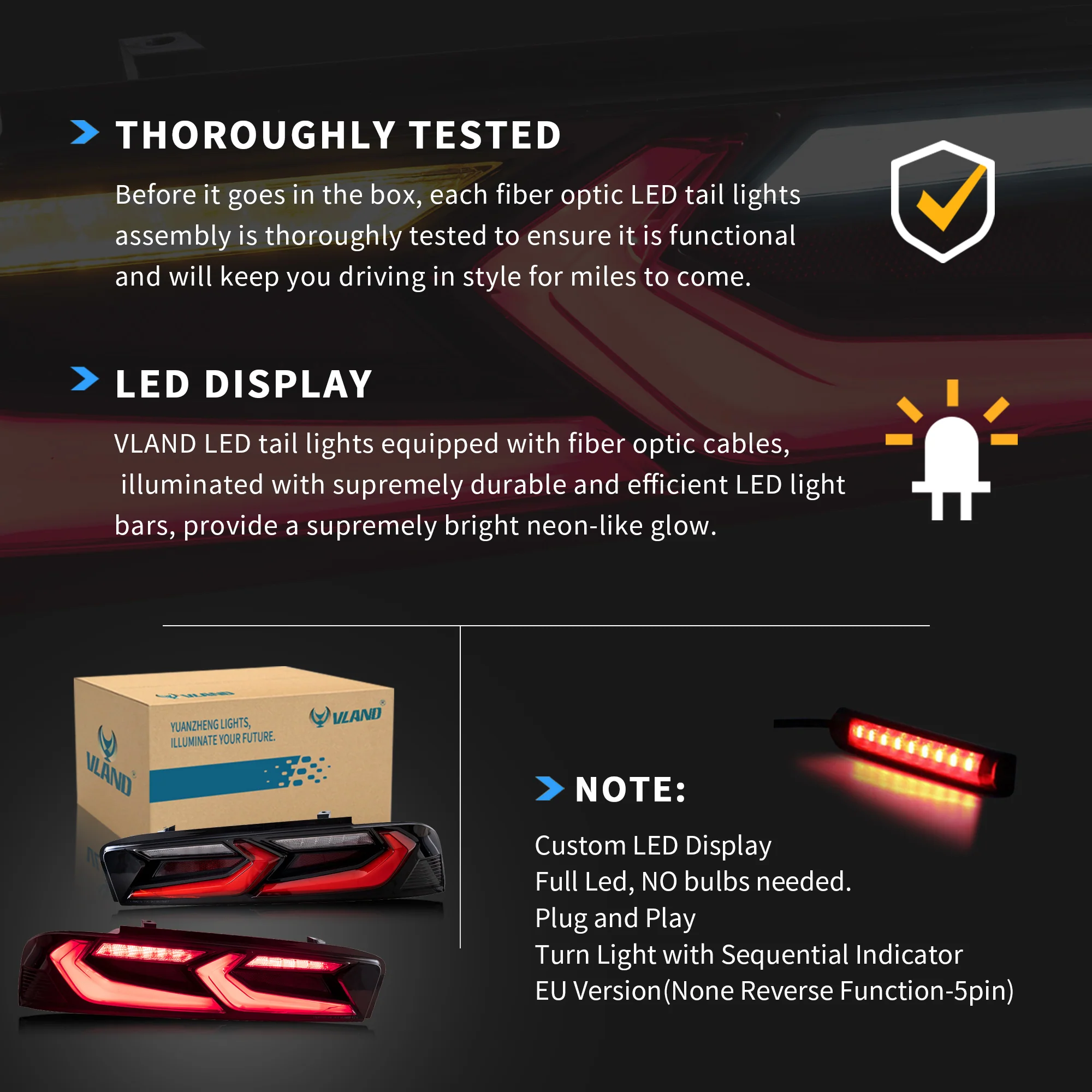 VLAND LED Taillights For Chevrolet Camaro 6th Gen 2016-2018 [DOT.] - Image 20