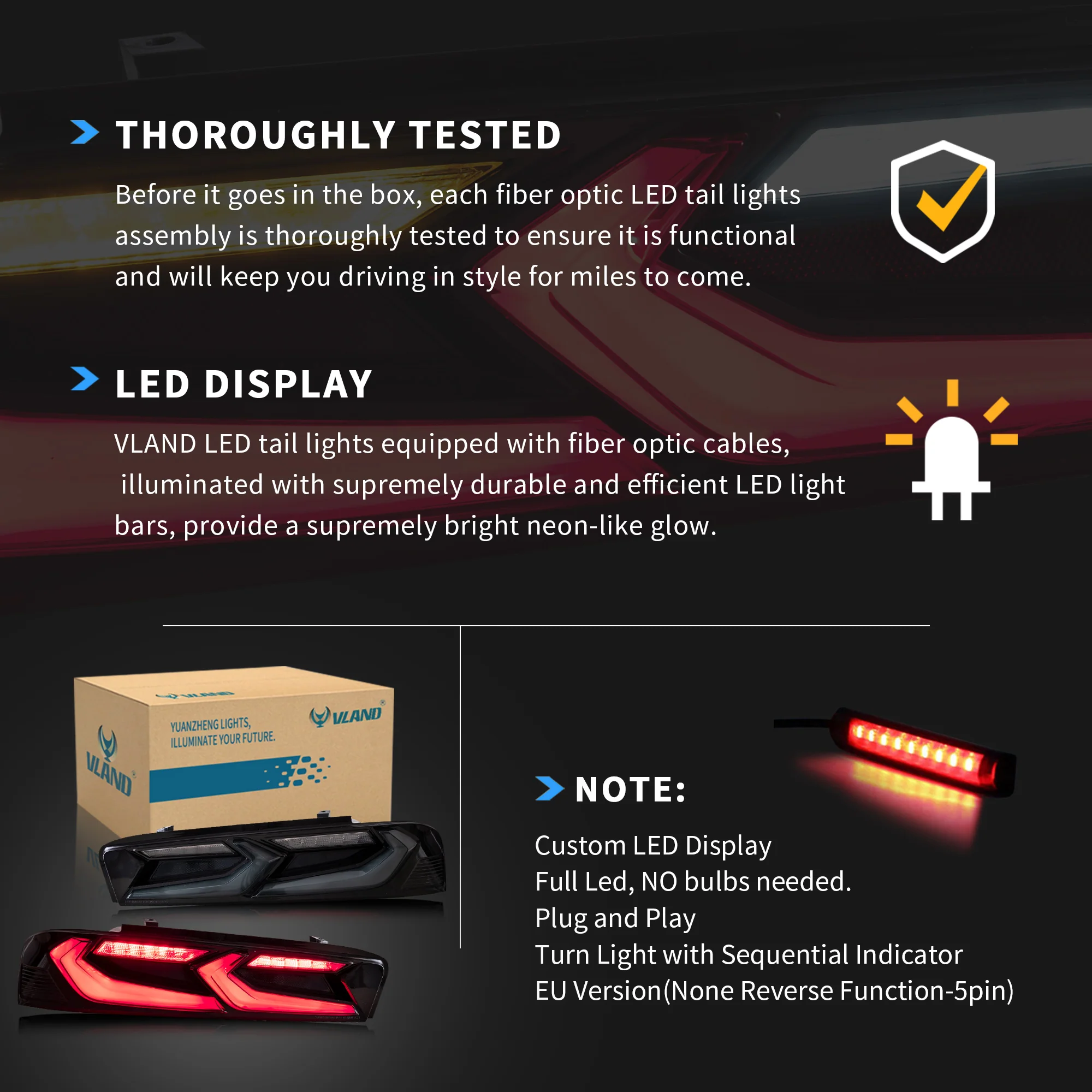 VLAND LED Taillights For Chevrolet Camaro 6th Gen 2016-2018 [DOT.] - Image 21