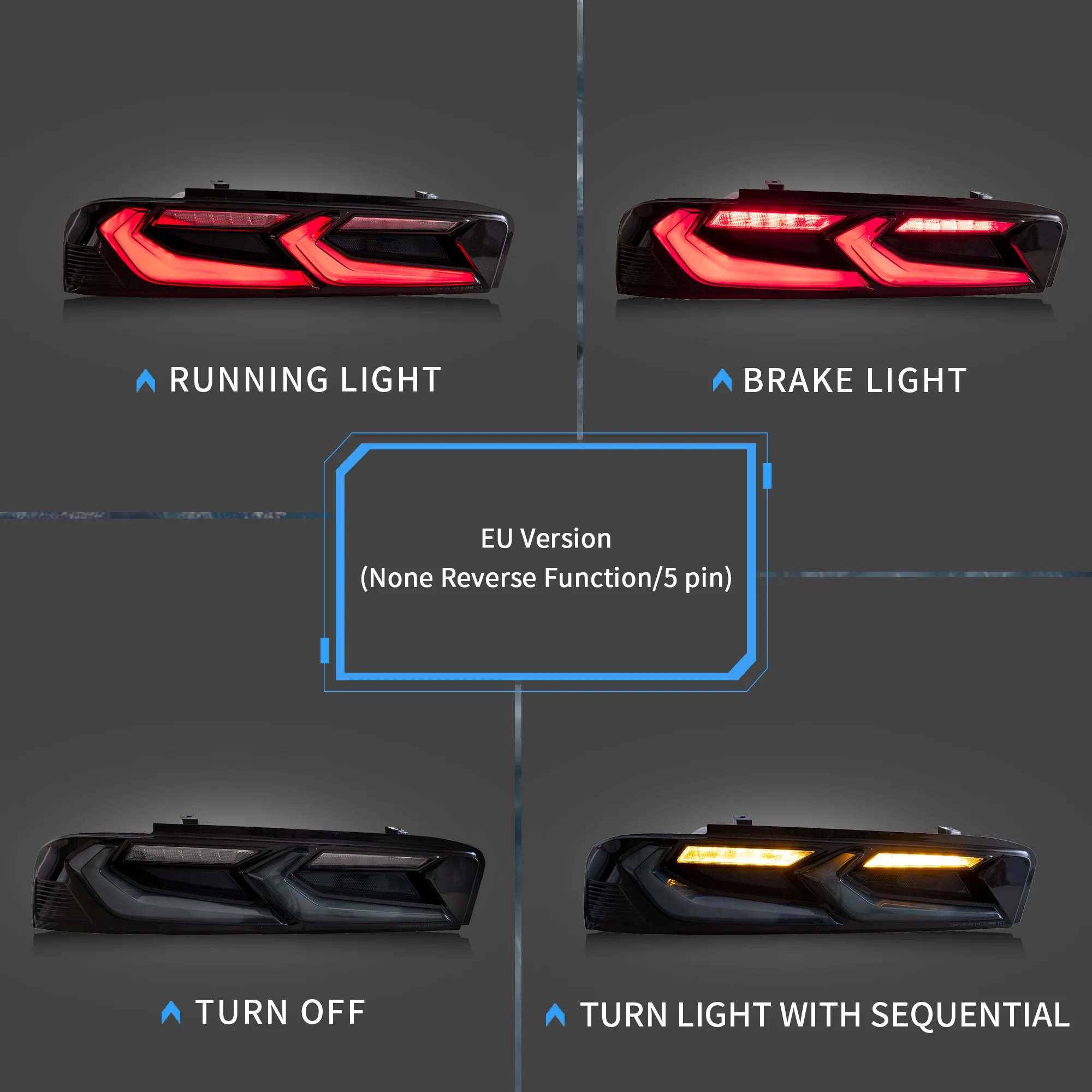 VLAND LED Taillights For Chevrolet Camaro 6th Gen 2016-2018 [DOT.] - Image 6