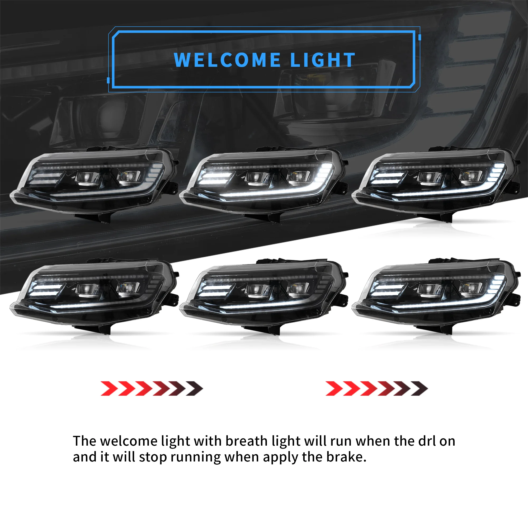 VLAND LED Projector Headlights and Taillights For Chevrolet / Chevy Camaro 6th Gen 2016-2018 [DOT.] - Image 7