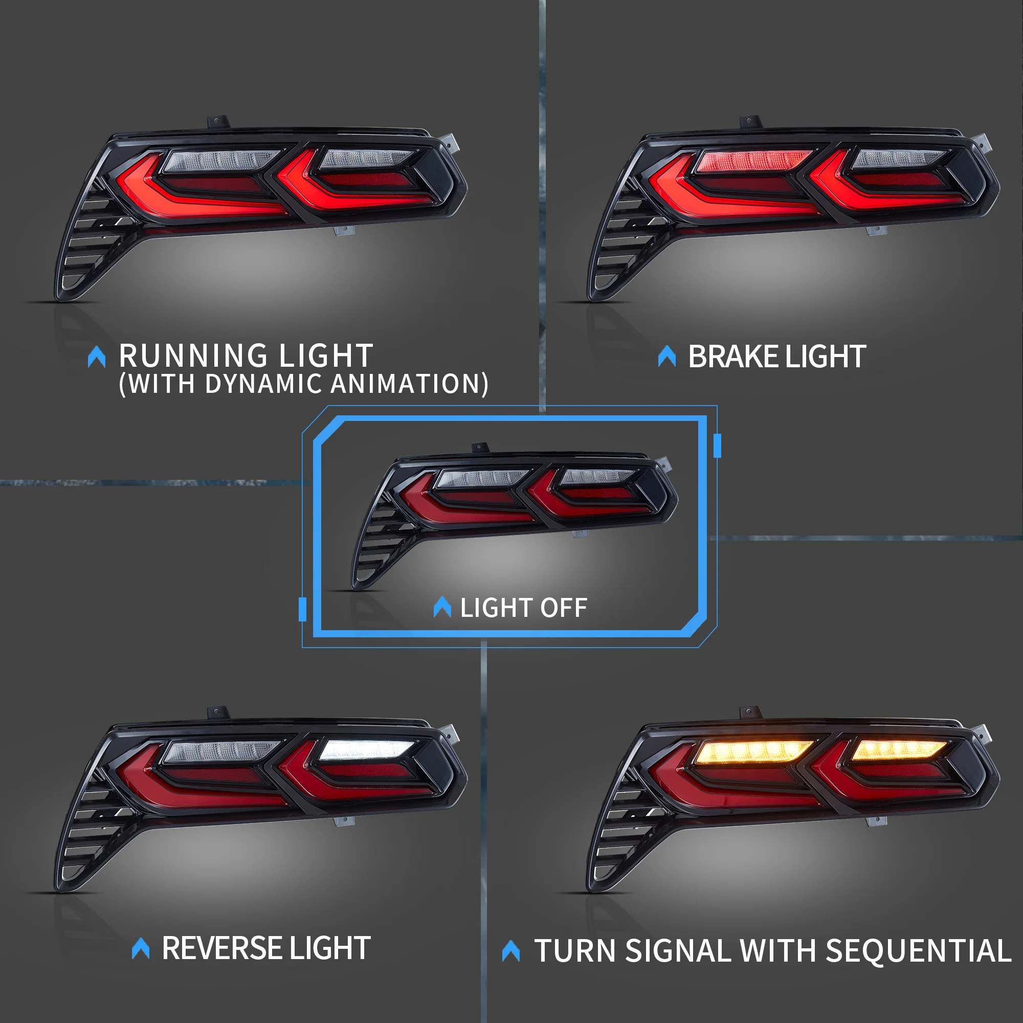 VLAND LED Taillights For Chevrolet Corvette C7 2014-2019 [DOT.] - Image 3