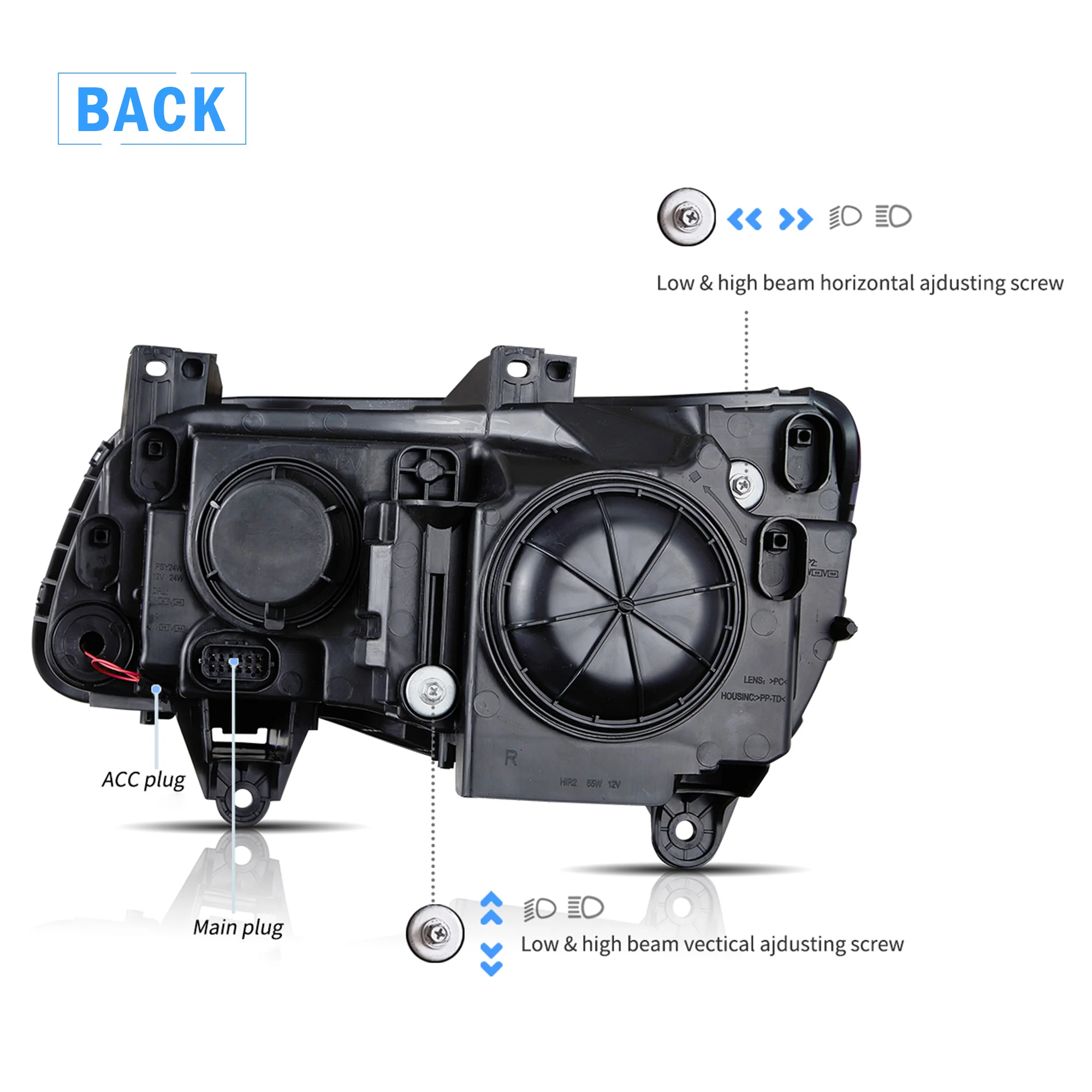 VLAND LED Projector Headllights For Chrysler 300/300C 2011-2023 - Image 15