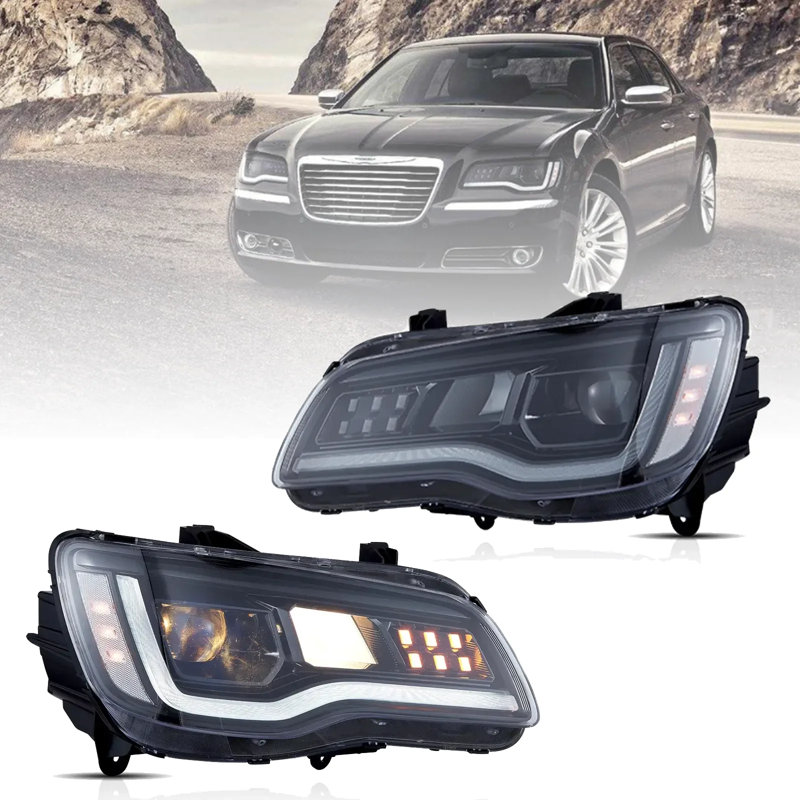 VLAND LED Projector Headllights For Chrysler 300/300C 2011-2023 - Image 18