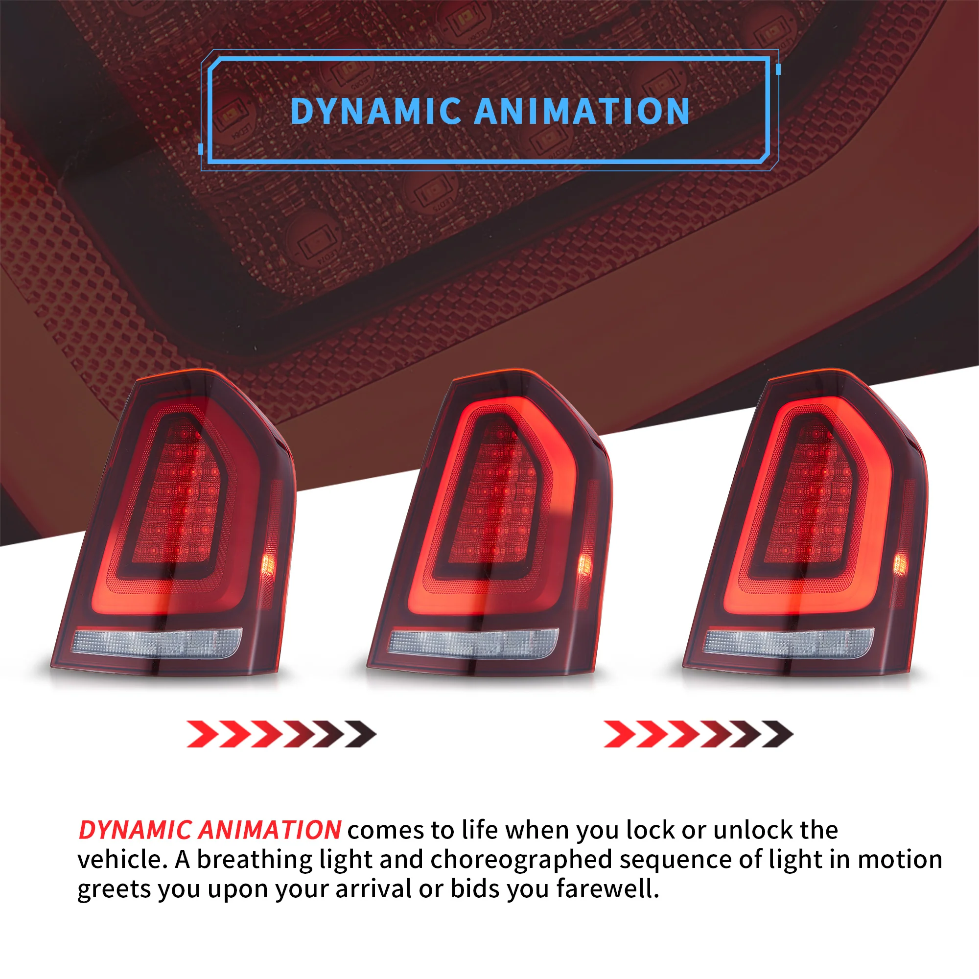VLAND LED Head Lights & Tail Lights For Chrysler 300/300C 2011-2014 Front And Rear Lamps Kits - Image 11