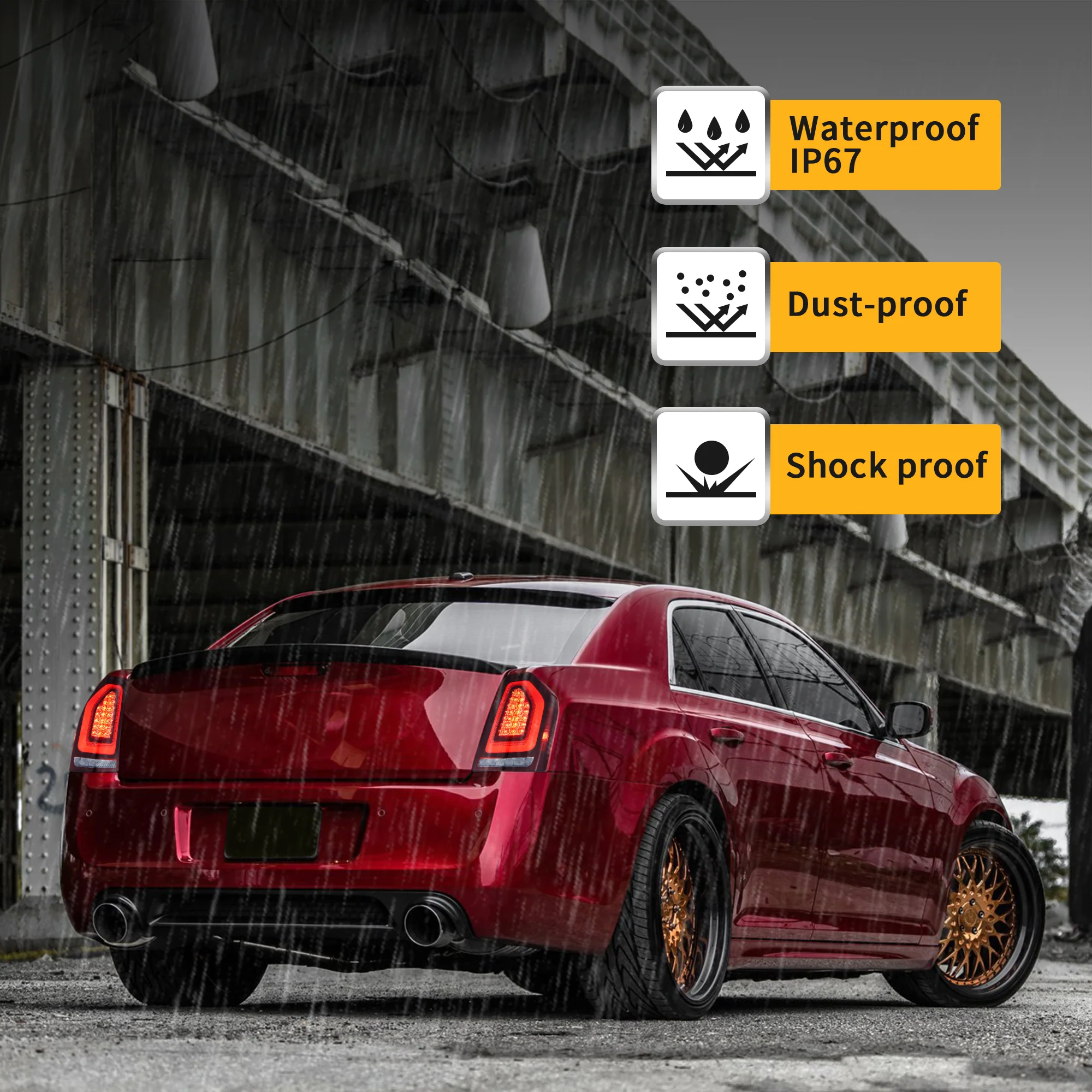 VLAND LED Taillights For Chrysler 300 / Lancia Thema 2nd Gen LD 2011-2014 With Startup Animation - Image 13
