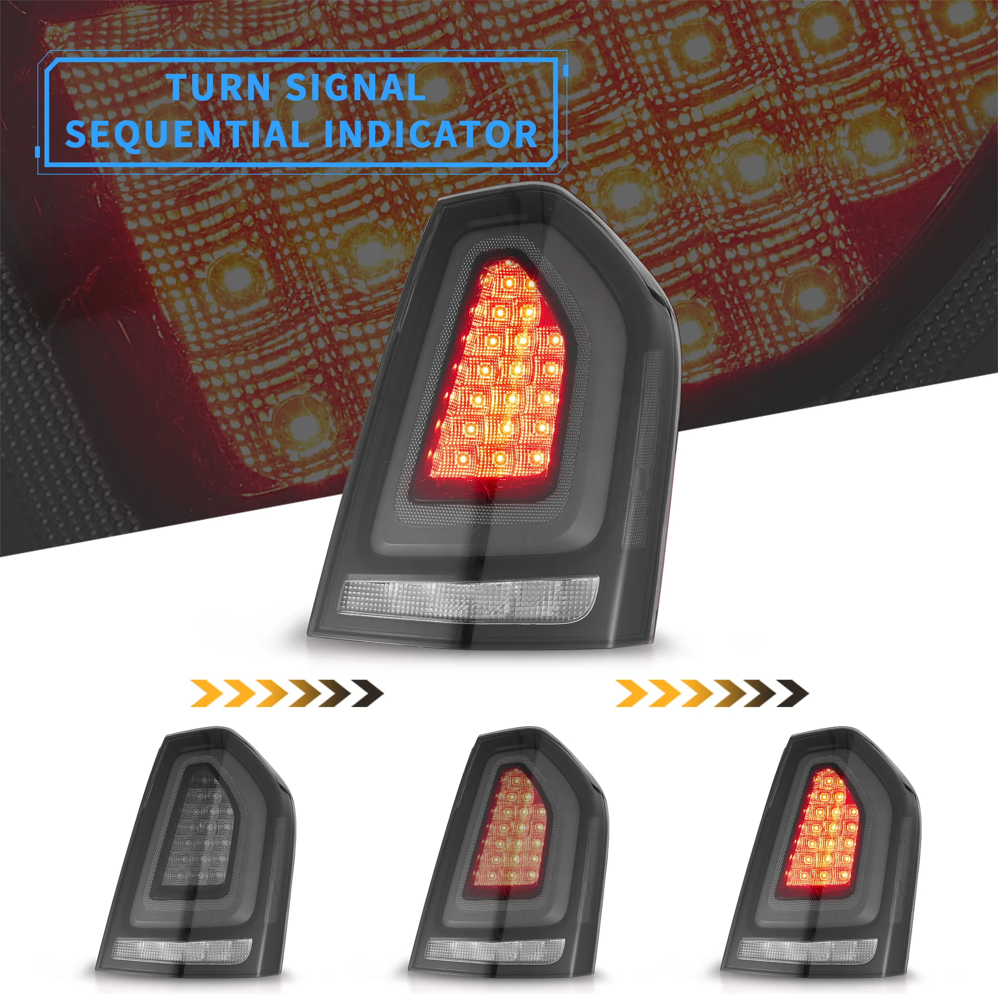 VLAND LED Taillights For Chrysler 300 / Lancia Thema 2nd Gen LD 2011-2014 With Startup Animation - Image 7