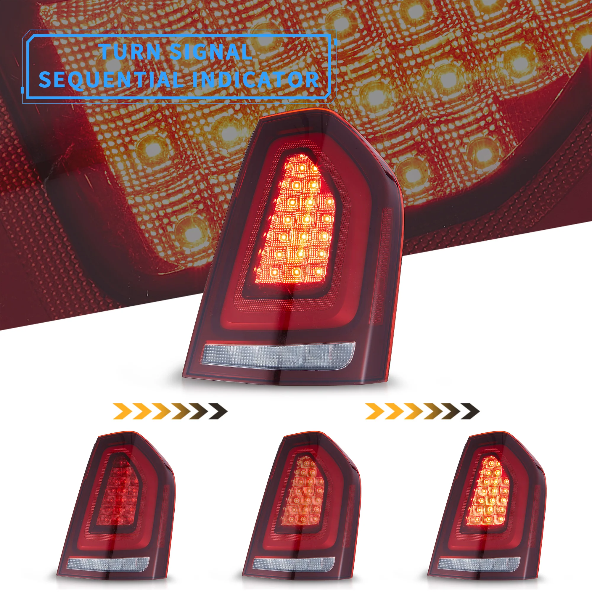 VLAND LED Taillights For Chrysler 300 / Lancia Thema 2nd Gen LD 2011-2014 With Startup Animation - Image 8