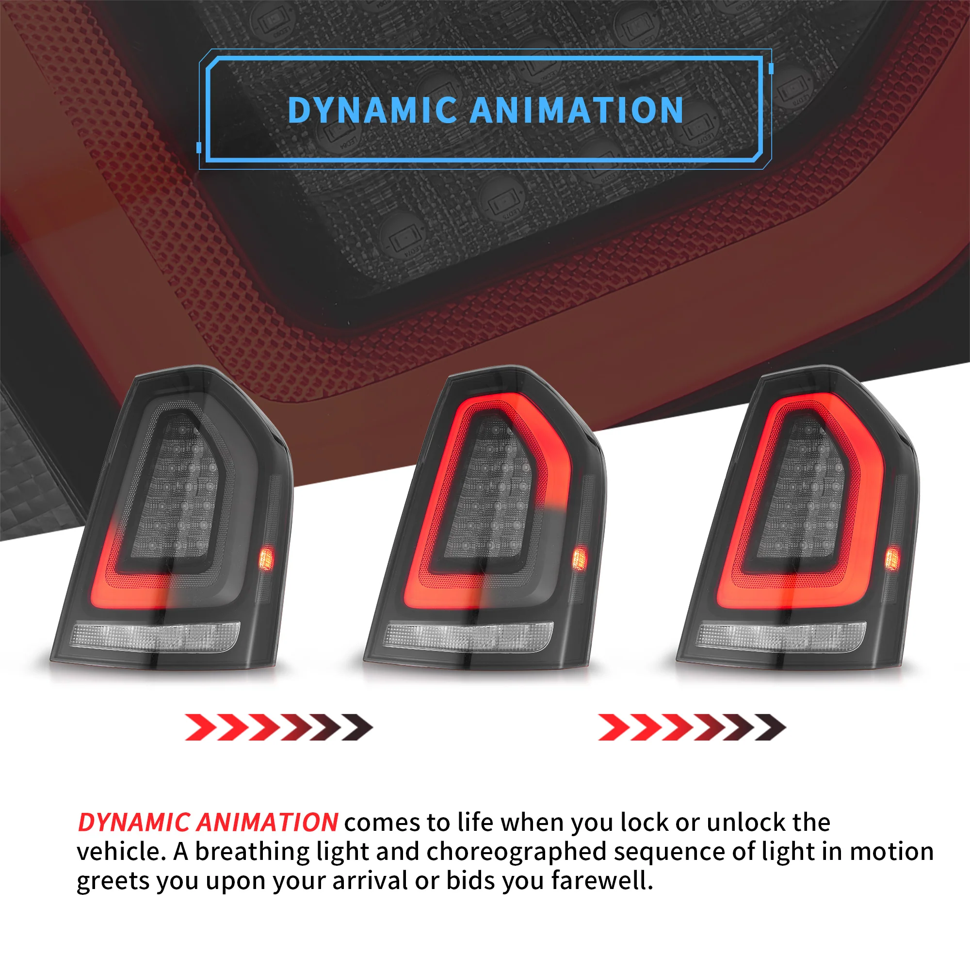 VLAND LED Taillights For Chrysler 300 / Lancia Thema 2nd Gen LD 2011-2014 With Startup Animation - Image 9