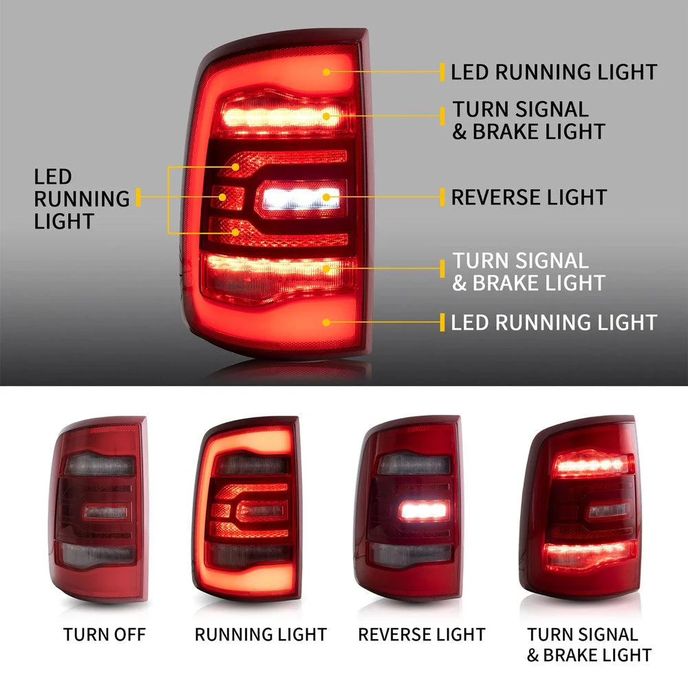 VLAND LED Tail Lights For Dodge RAM 1500/2500/3500 2009-2018 [DOT.] - Image 4