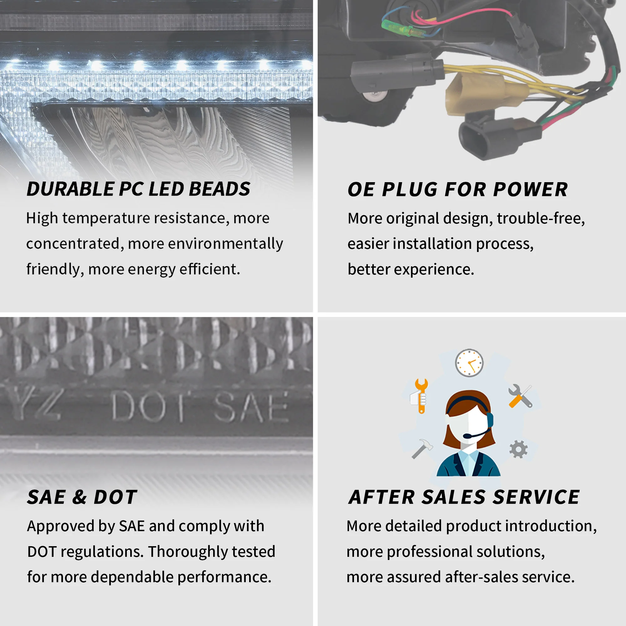VLAND Full LED Reflector Headlights For Ford F150 Pickup 2009-2014 With DRL [DOT. SAE.] - Image 19