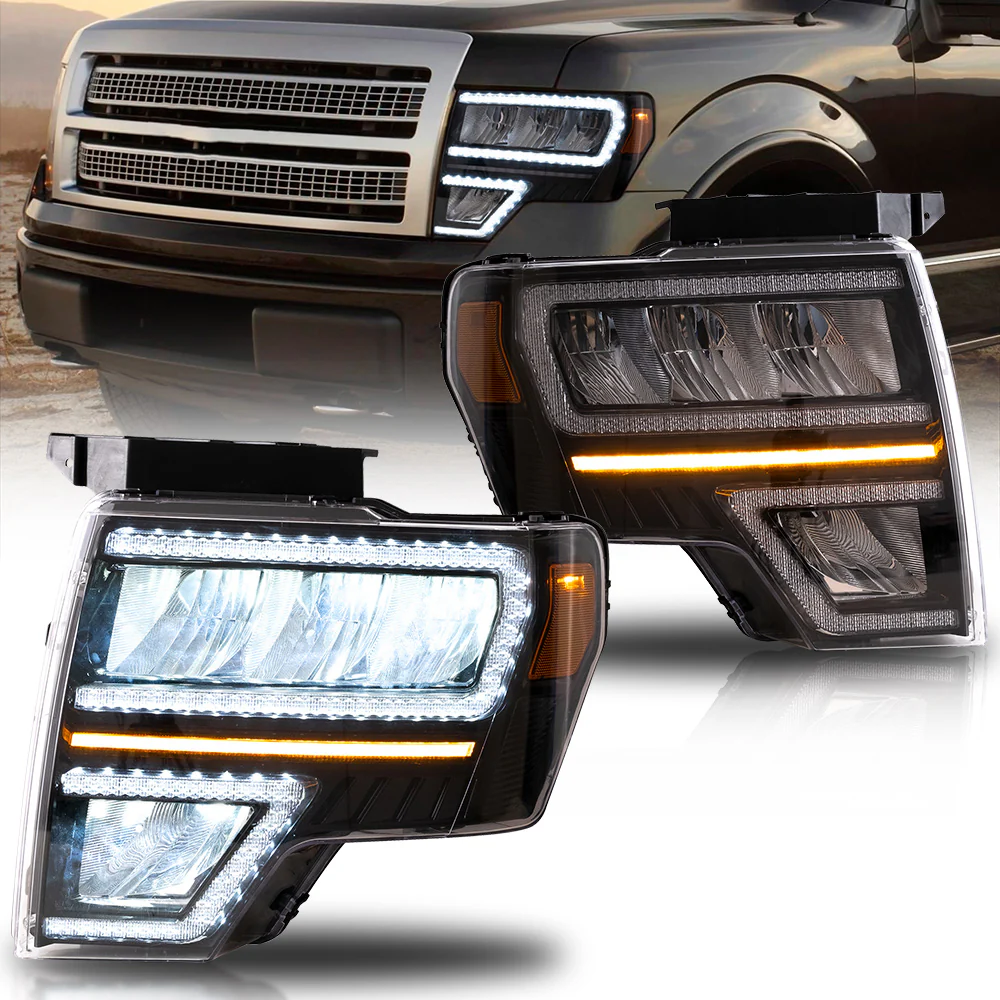 VLAND Full LED Reflector Headlights For Ford F150 Pickup 2009-2014 With DRL [DOT. SAE.] - Image 3