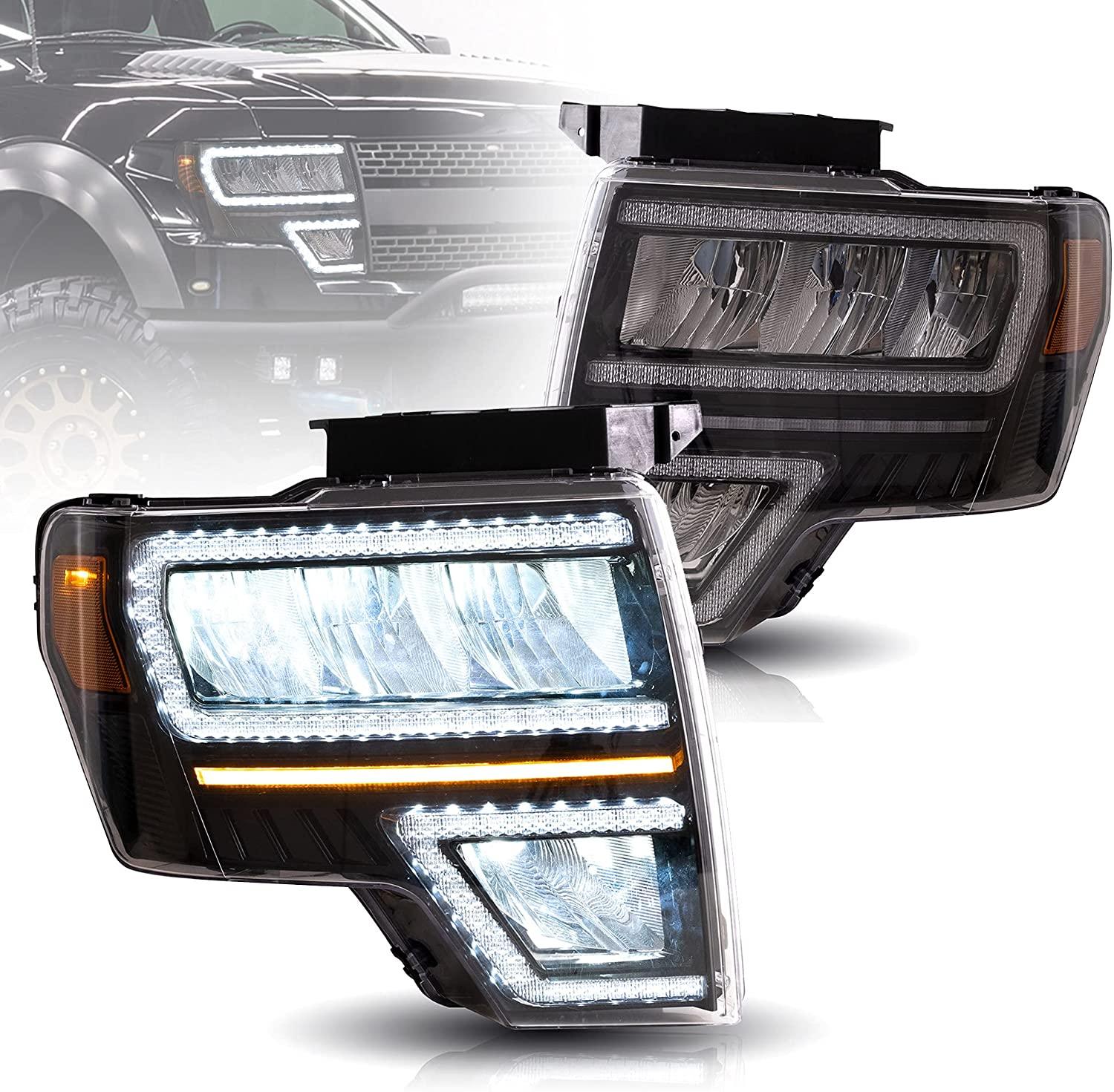 VLAND Full LED Reflector Headlights For Ford F150 Pickup 2009-2014 With DRL [DOT. SAE.] - Image 4