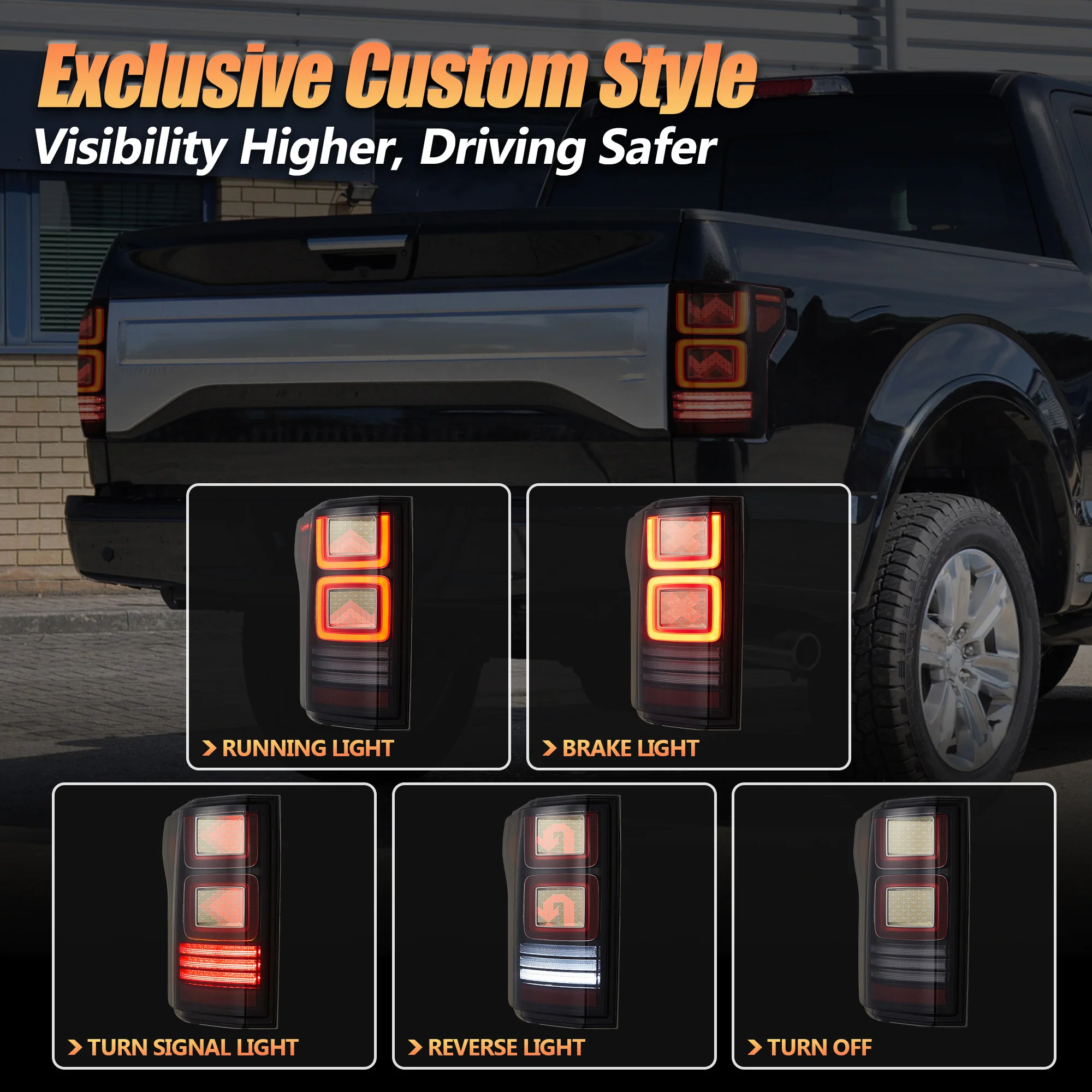 VLAND OLED Tail Lights For 2015-2020 Ford F150 W/AnimationTurn Signal [DOT. E-MARK.] - Image 8