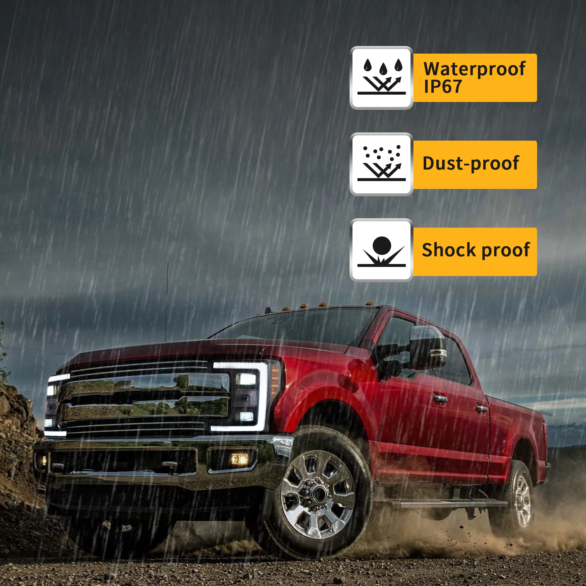 VLAND Full LED Headlights For Ford F250 F350 F450 F550 Super Duty 2017–2019 - Image 9