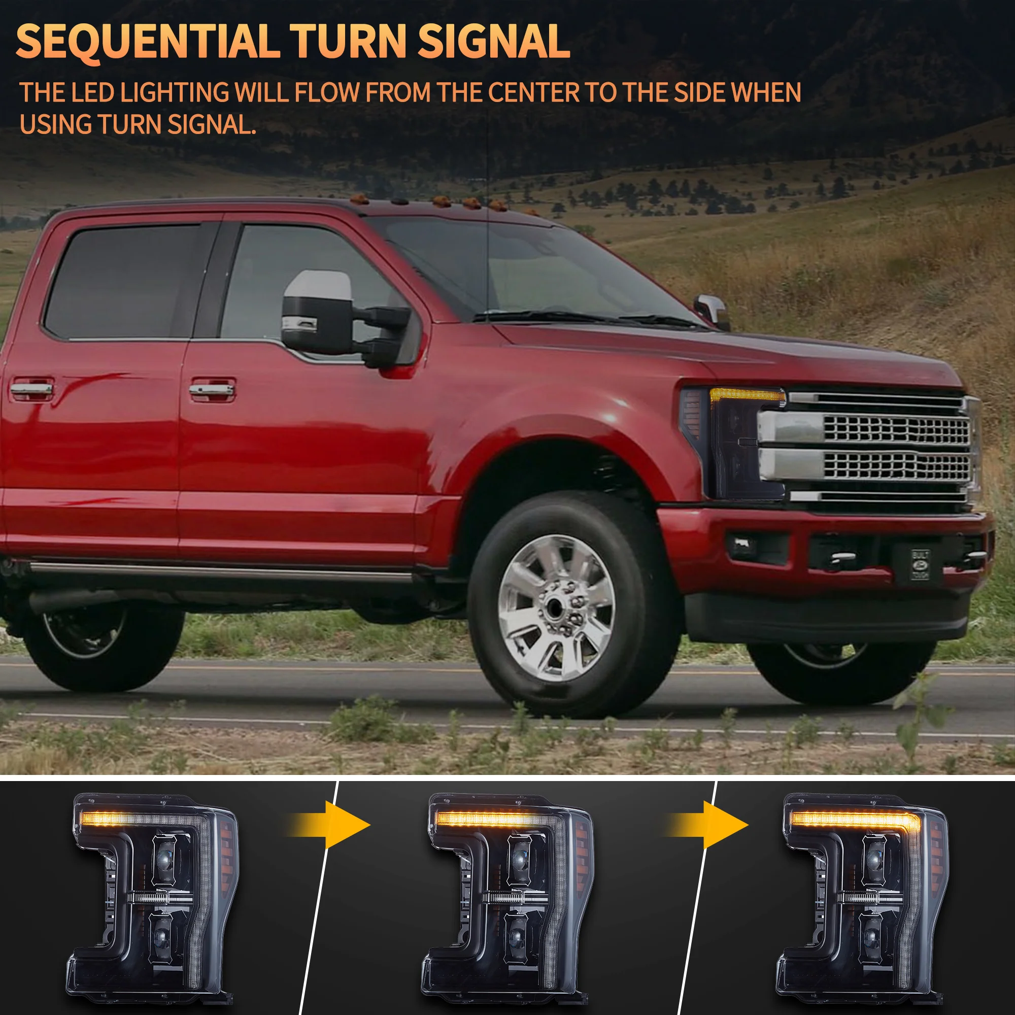 VLAND LED Headlights For Ford F250 F350 F450 F550 Super Duty 2017–2019 - Image 4