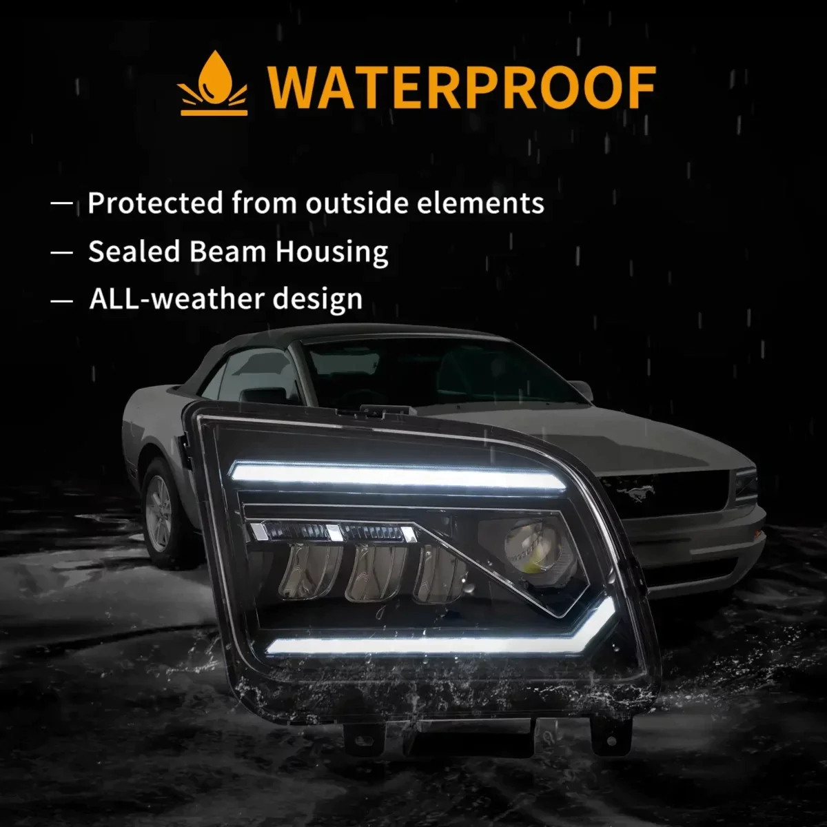 VLAND Projector Headlights For Ford Mustang 2005-2009 Front Lights Assembly [SAE. DOT.] - Image 6