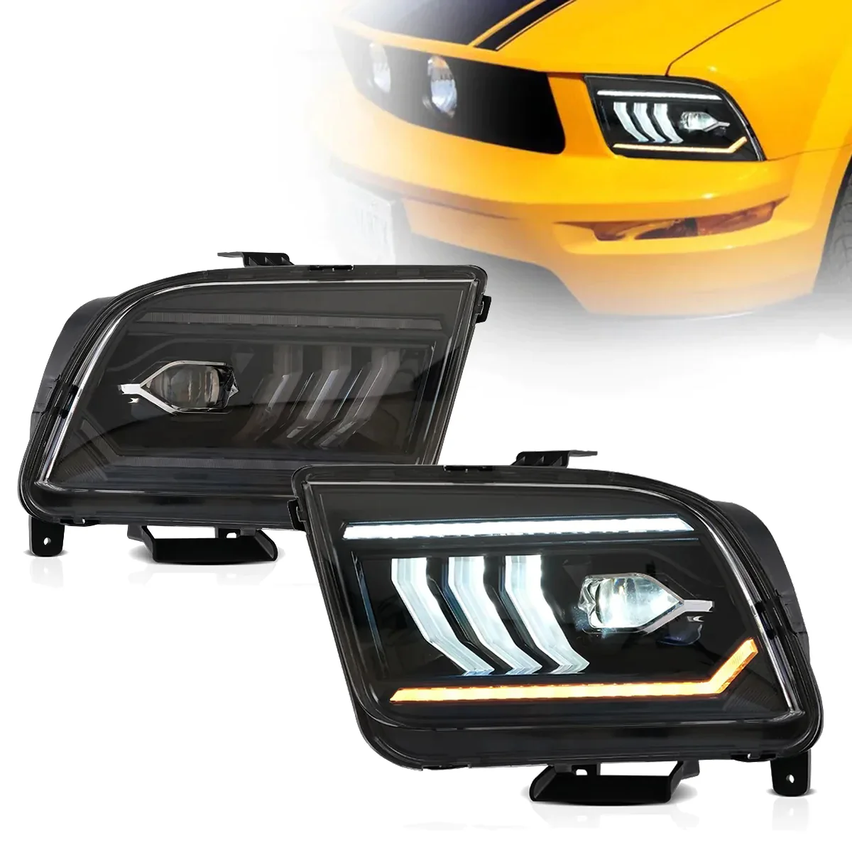 VLAND LED Dual Beam Headlights For Ford Mustang 2005-2009 Front Lights Assembly [SAE. DOT.] - Image 3