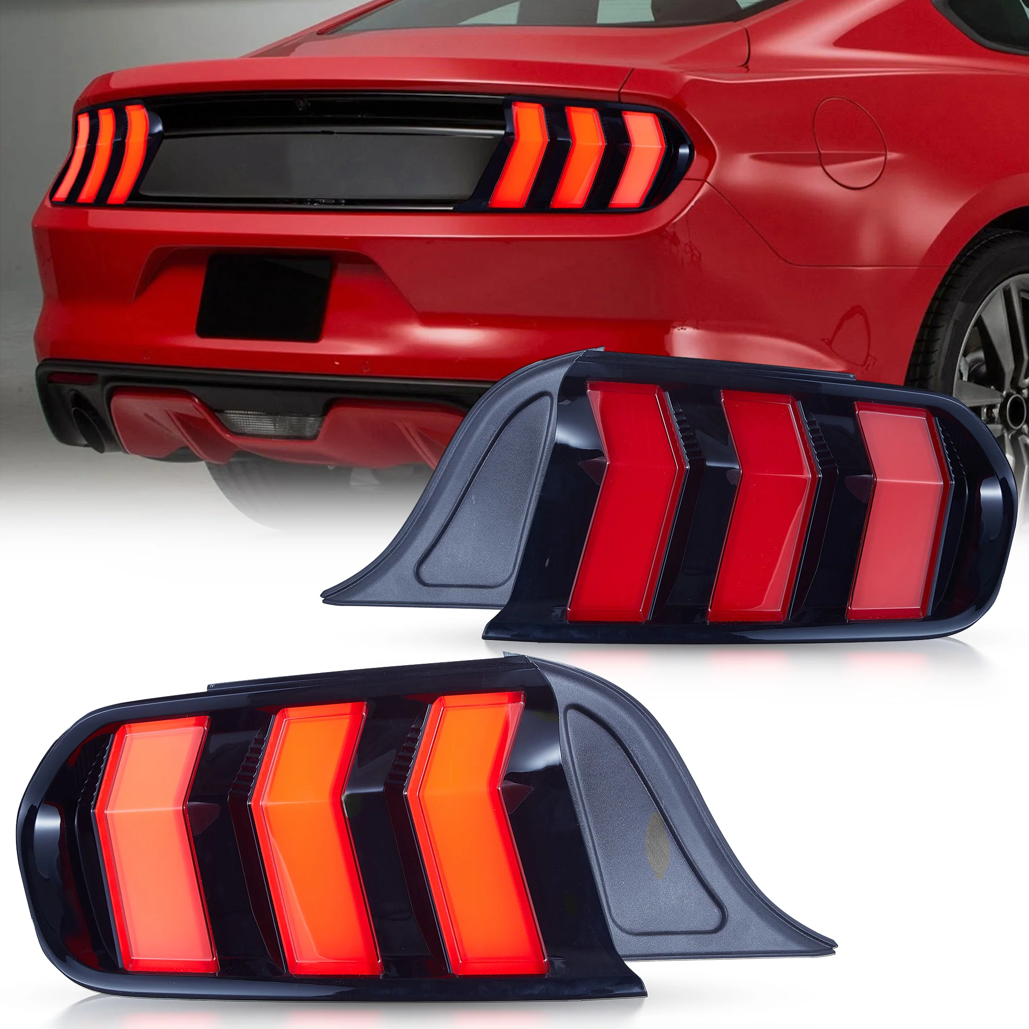 VLAND LED Taillights For Ford Mustang 2015-2023 With 5 Modes & Sequential Turn Signal [DOT.] - Image 5