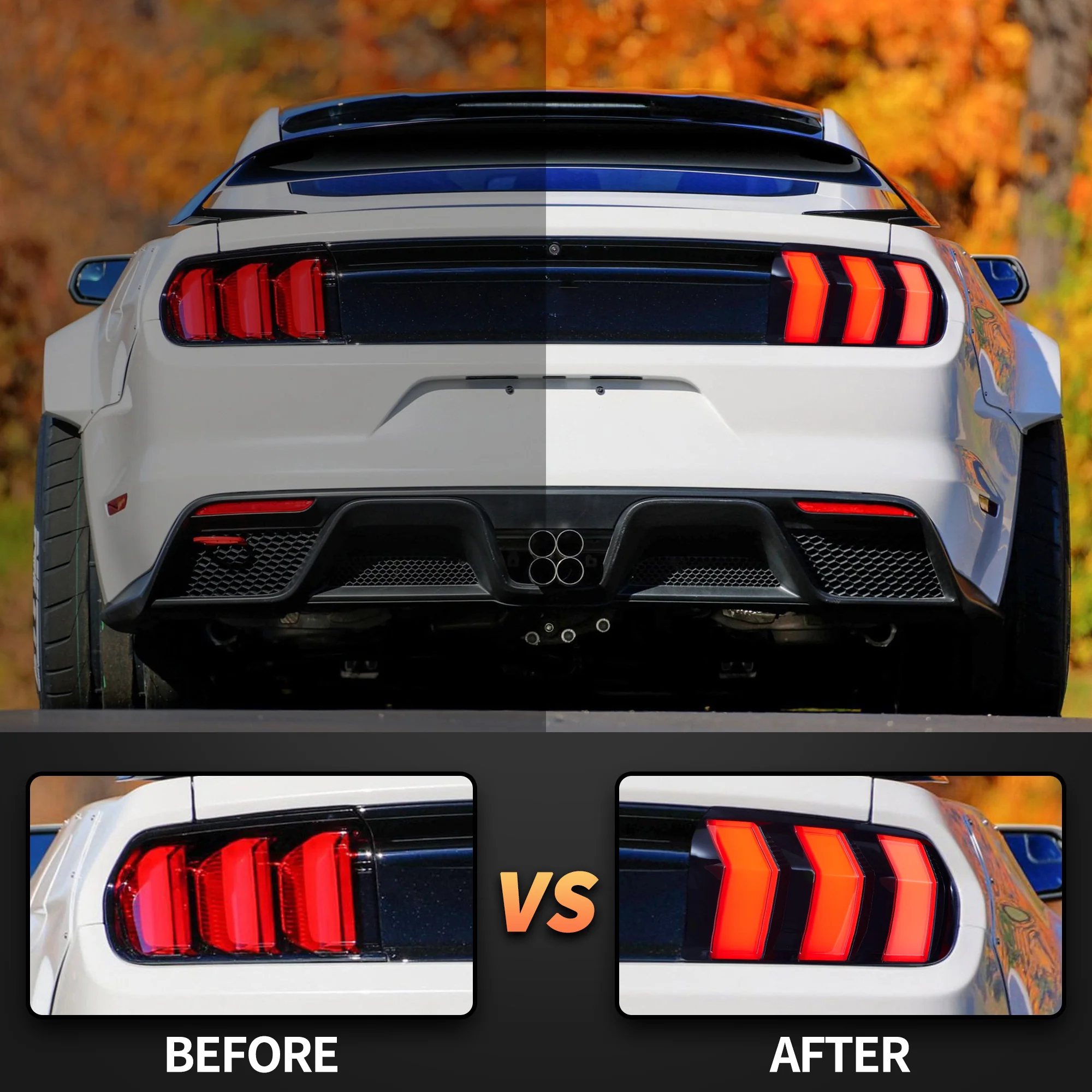 VLAND LED Taillights For Ford Mustang 2015-2023 With 5 Modes & Sequential Turn Signal [DOT.] - Image 8