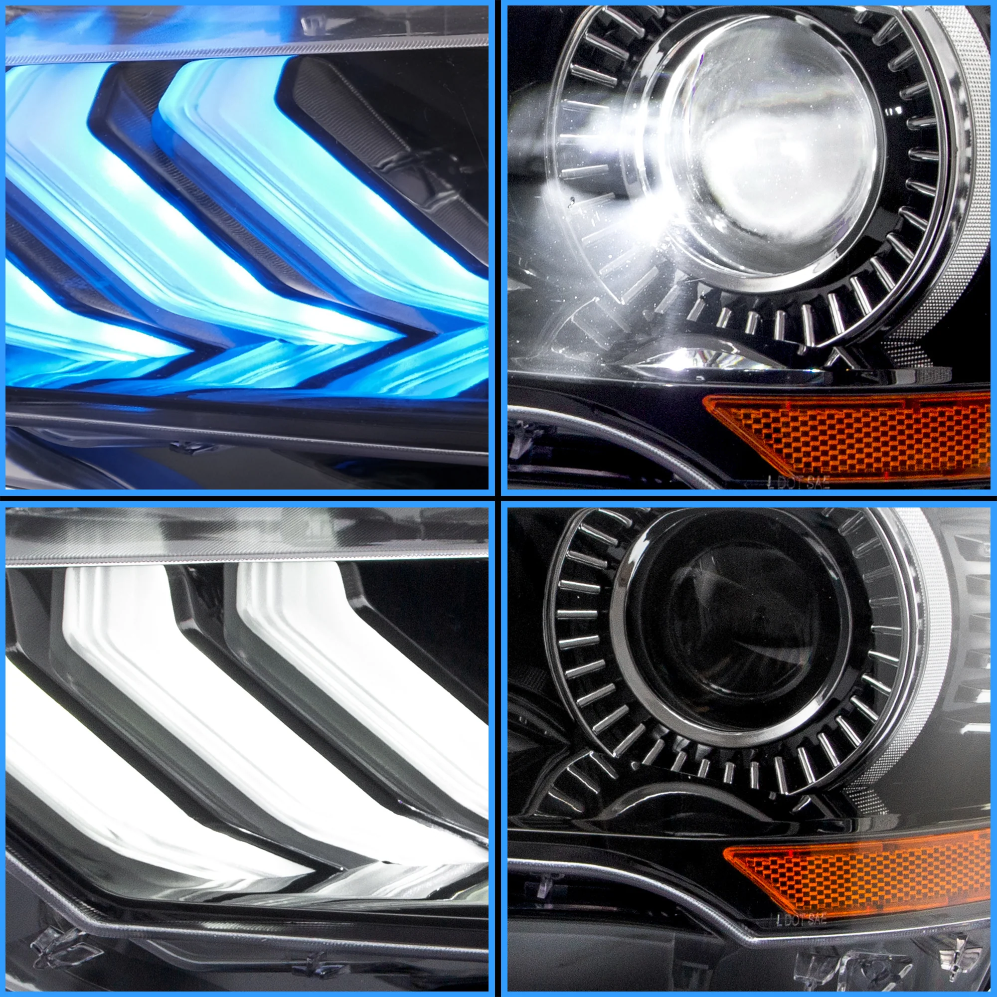 VLAND RGB Projector Headlights For Ford Mustang (Sixth Generation) [S550] 2018-2023 - Image 19