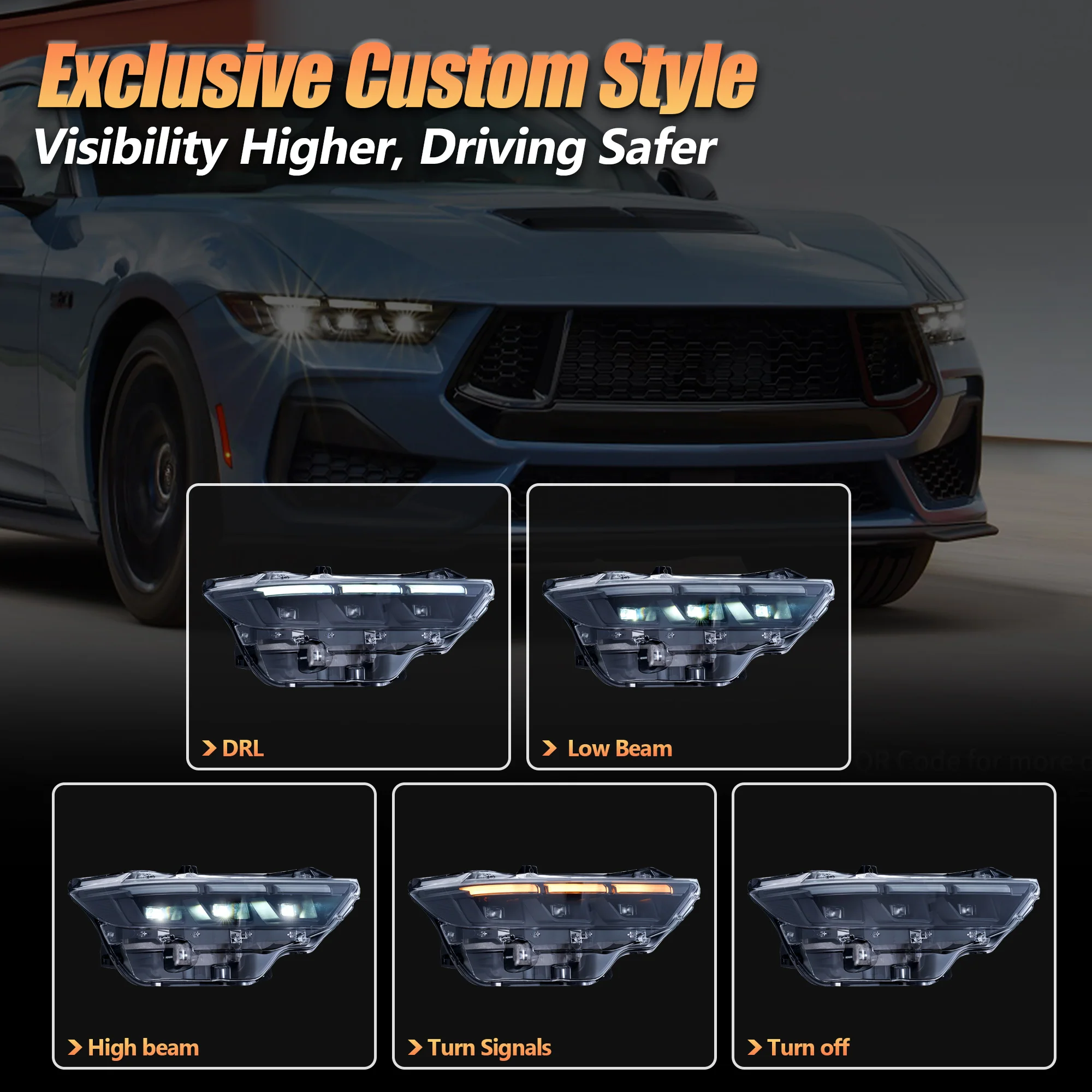 VLAND LED Headlights For Ford Mustang 2024 2025 7th Gen - Image 5