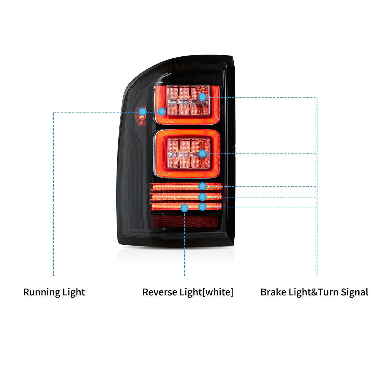 VLAND LED Tail Lights For GMC Sierra 1500 2500HD 3500HD 2014-2018 With Startup Animation [DOT.] - Image 5