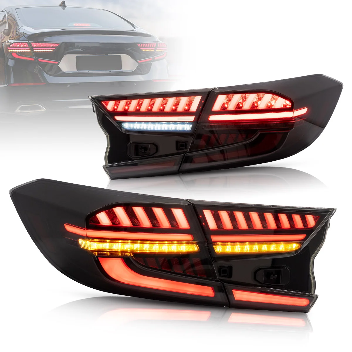 VLAND LED V4 Tail Lights For Honda Accord 2018-2021 10th Gen with Amber Sequential Turn Signal - Image 23