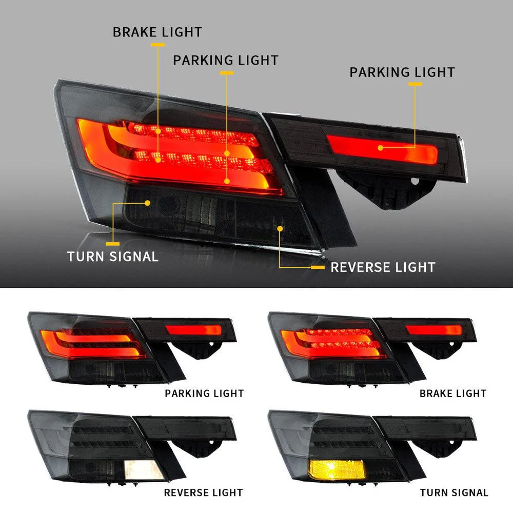VLAND Tail Lights 4PCS For Honda Accord Inspire 8th Gen 4-Dr Sedan 2008-2012 - Image 7