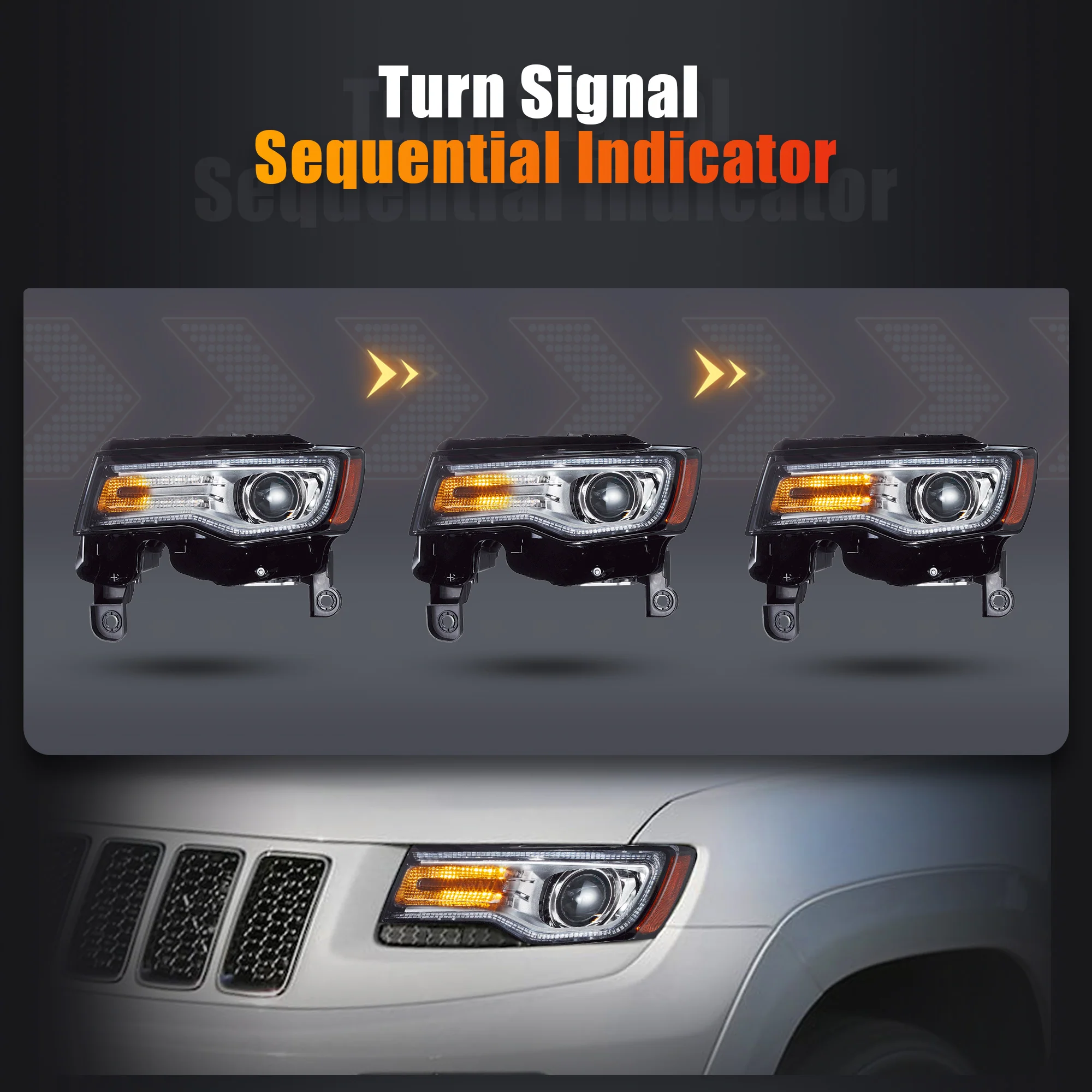 VLAND LED Headlights For Jeep Grand Cherokee WK2 2014-2021 4th Gen [DOT.] - Image 10