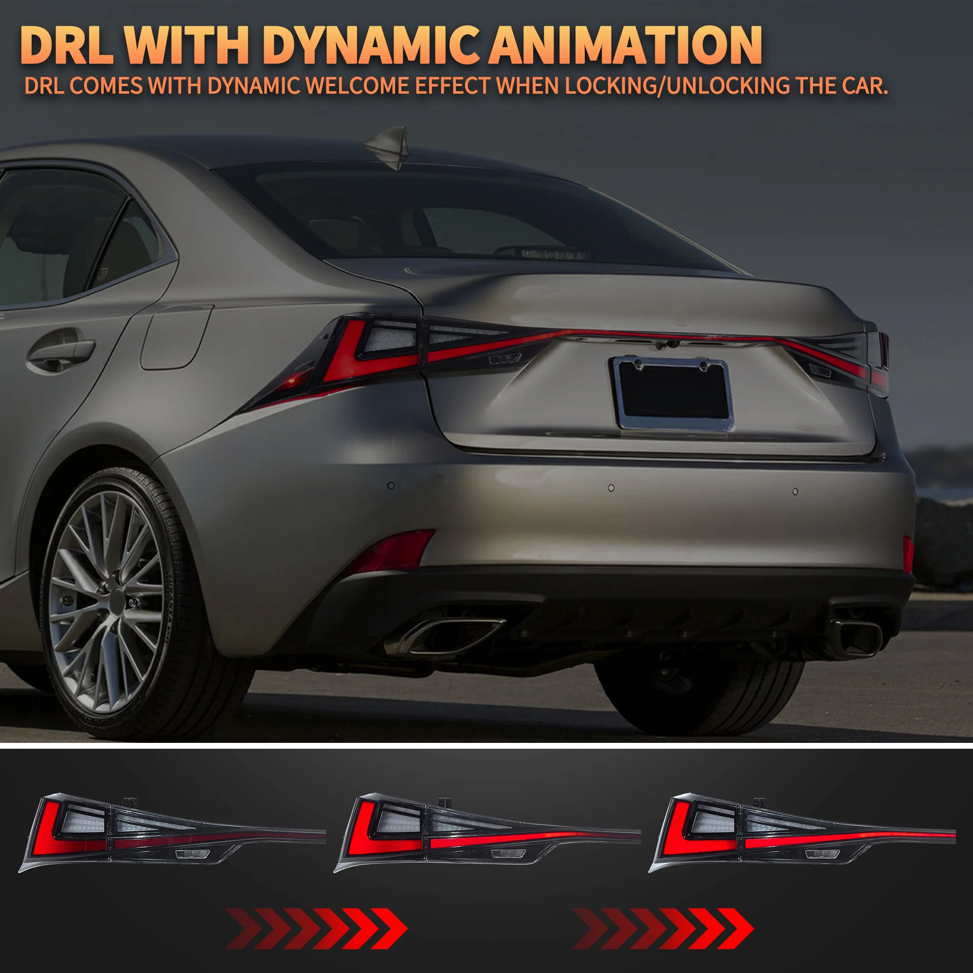 VLAND LED Taillights For Lexus IS250 350 200t 300h F Sport 2014-2020 With Start-up Animation - Image 7