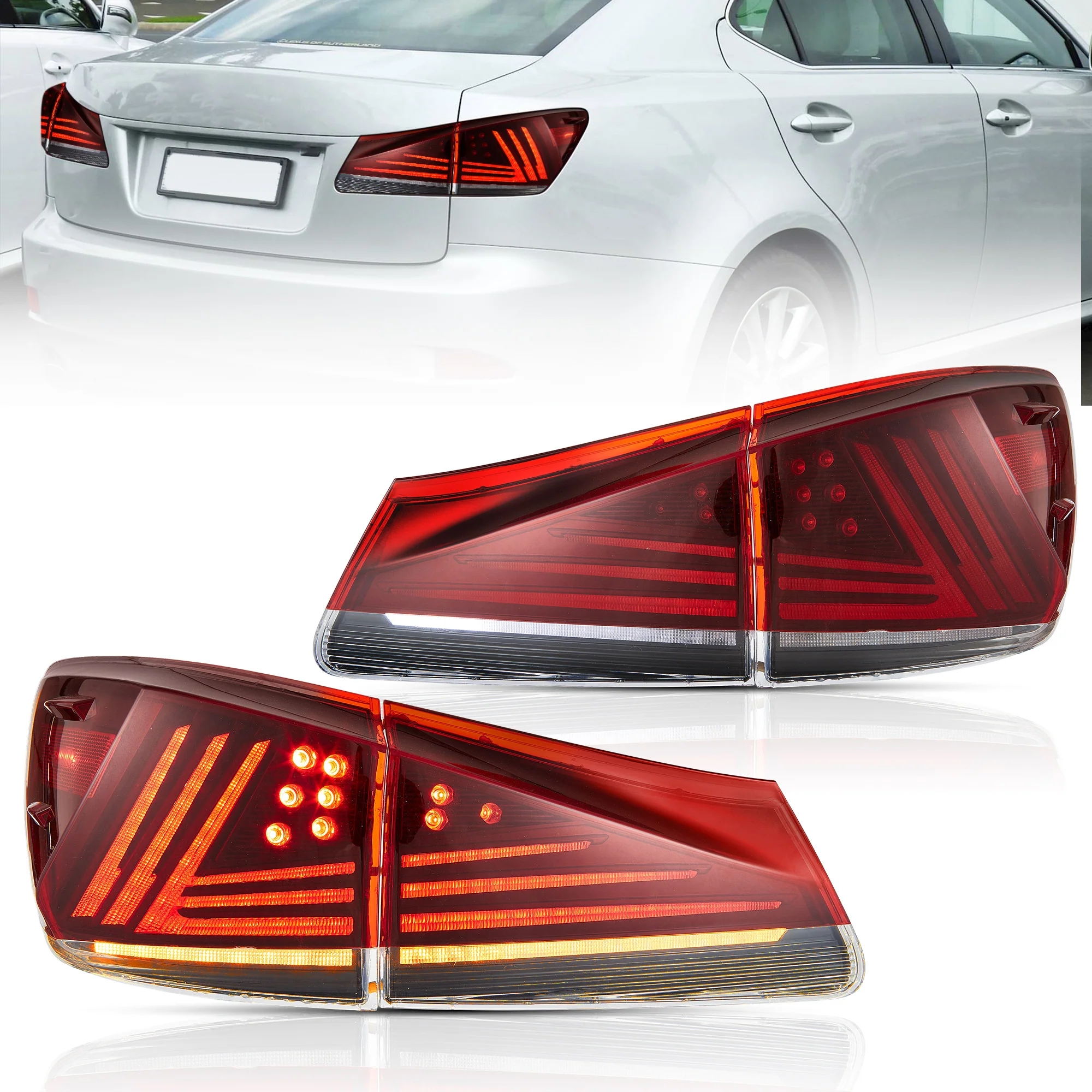 VLAND LED Taillights For Lexus IS250 IS350 2005-2013 ISF 2007-2014 [XE20] Rear Lights - Image 23