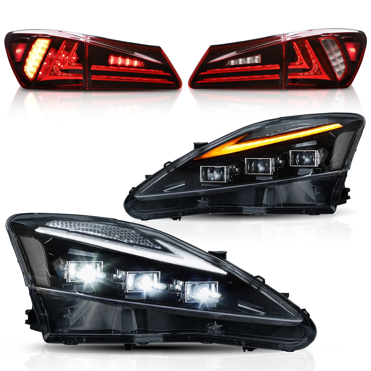 VLAND Headlights and Taillights For Lexus IS250/IS350 2006-2013 ISF 2008-2014 With Blue Breathing Animation - Image 3