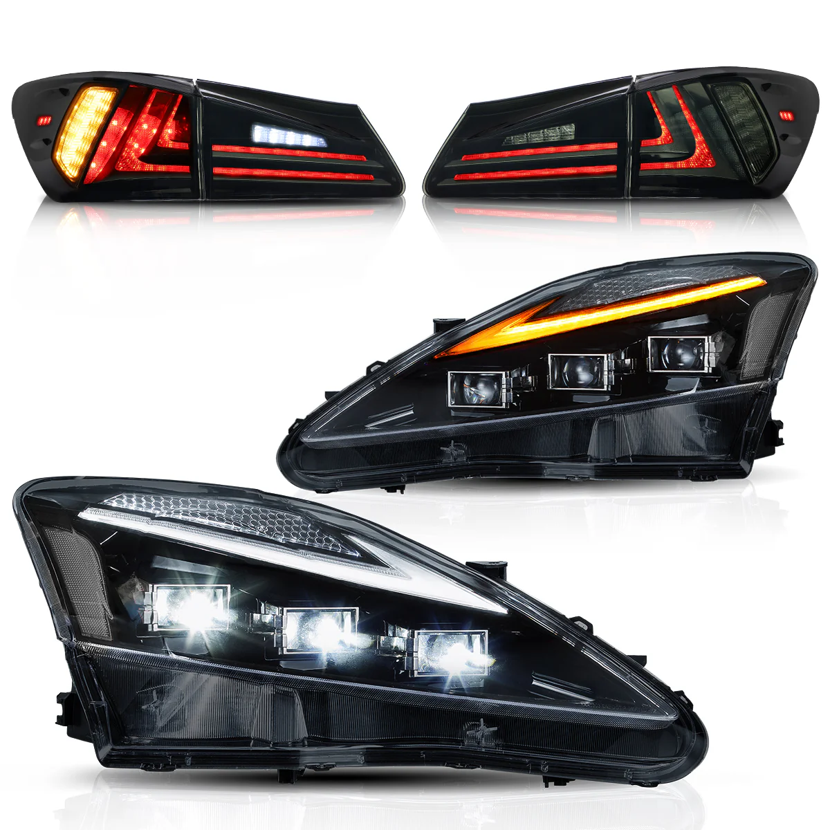 VLAND Headlights and Taillights For Lexus IS250/IS350 2006-2013 ISF 2008-2014 With Blue Breathing Animation - Image 4