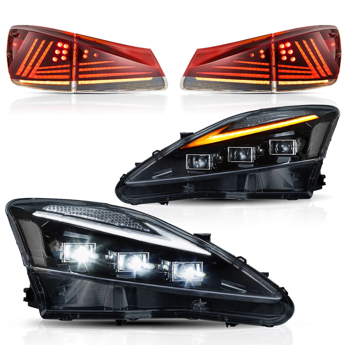 VLAND LED Headlights and Taillights For Lexus IS250/IS350 2006-2013 ISF 2008-2014 With Blue Breathing Animation - Image 3