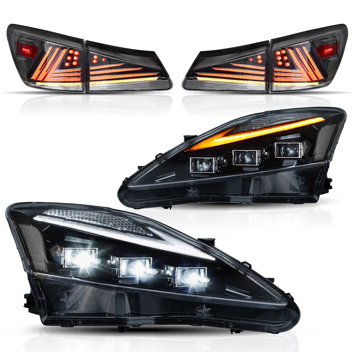 VLAND LED Headlights and Taillights For Lexus IS250/IS350 2006-2013 ISF 2008-2014 With Blue Breathing Animation - Image 4