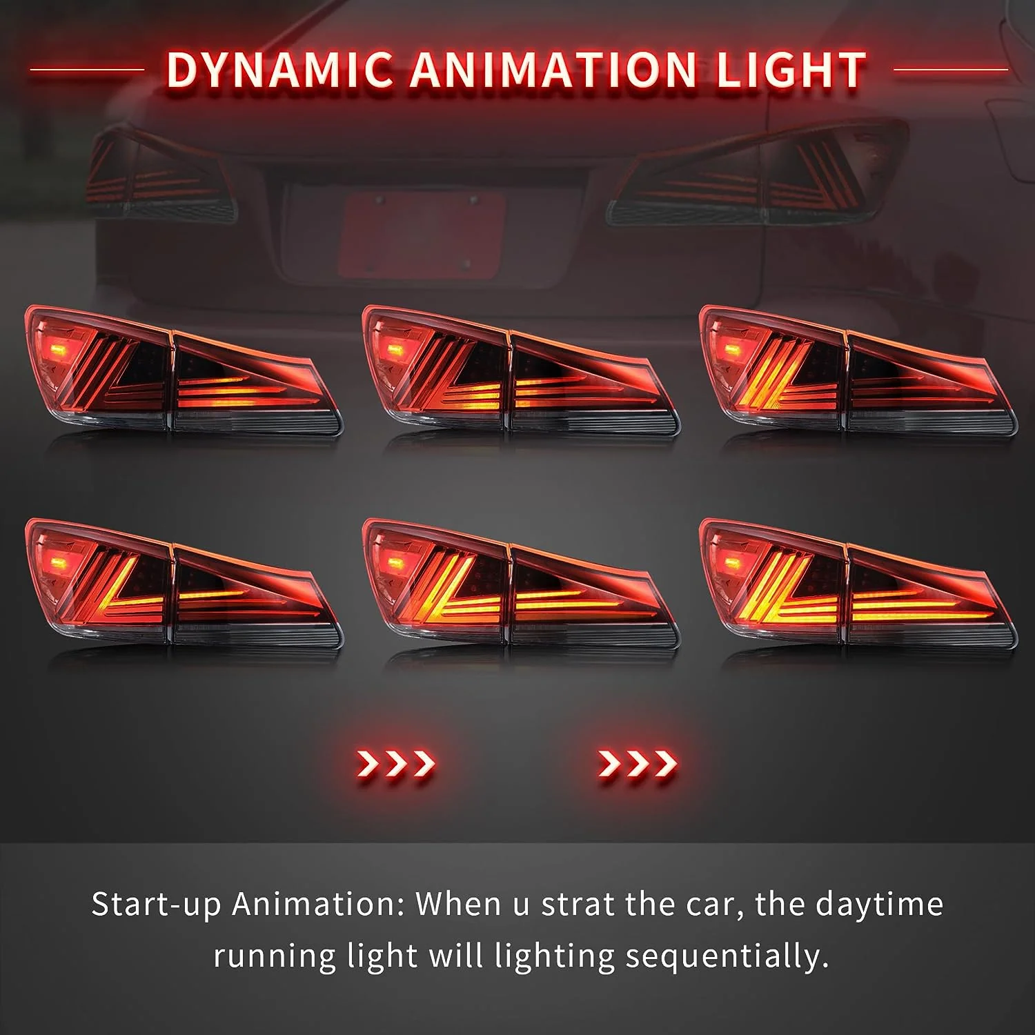 VLAND LED Headlights and Taillights For Lexus IS250/IS350 2006-2013 ISF 2008-2014 With Blue Breathing Animation - Image 9