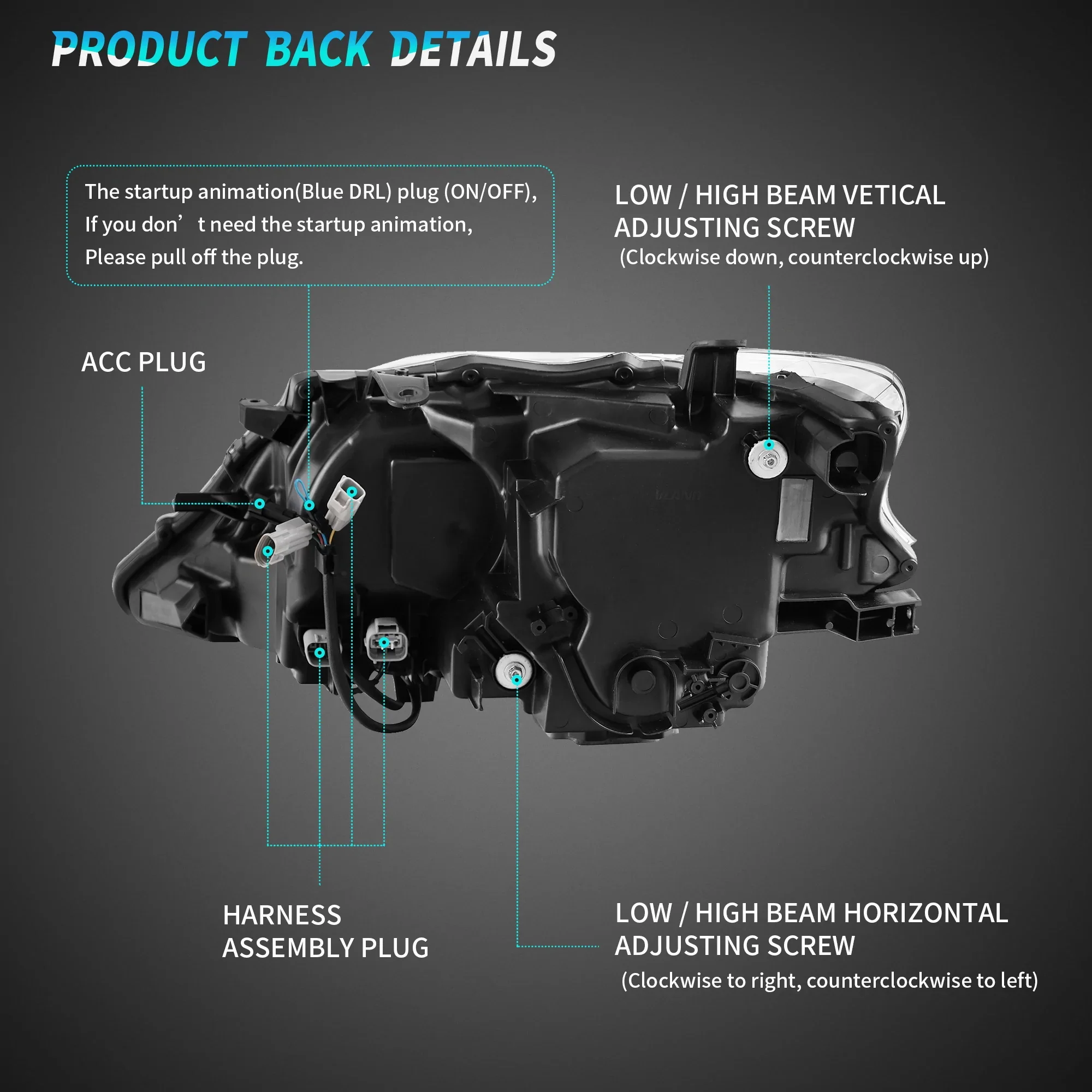 VLAND Headlights and Taillights For Lexus RX350 RX450h 2012-2014 F Sport 3rd gen (AL10) [Fits HID/Xenon Models] - Image 21